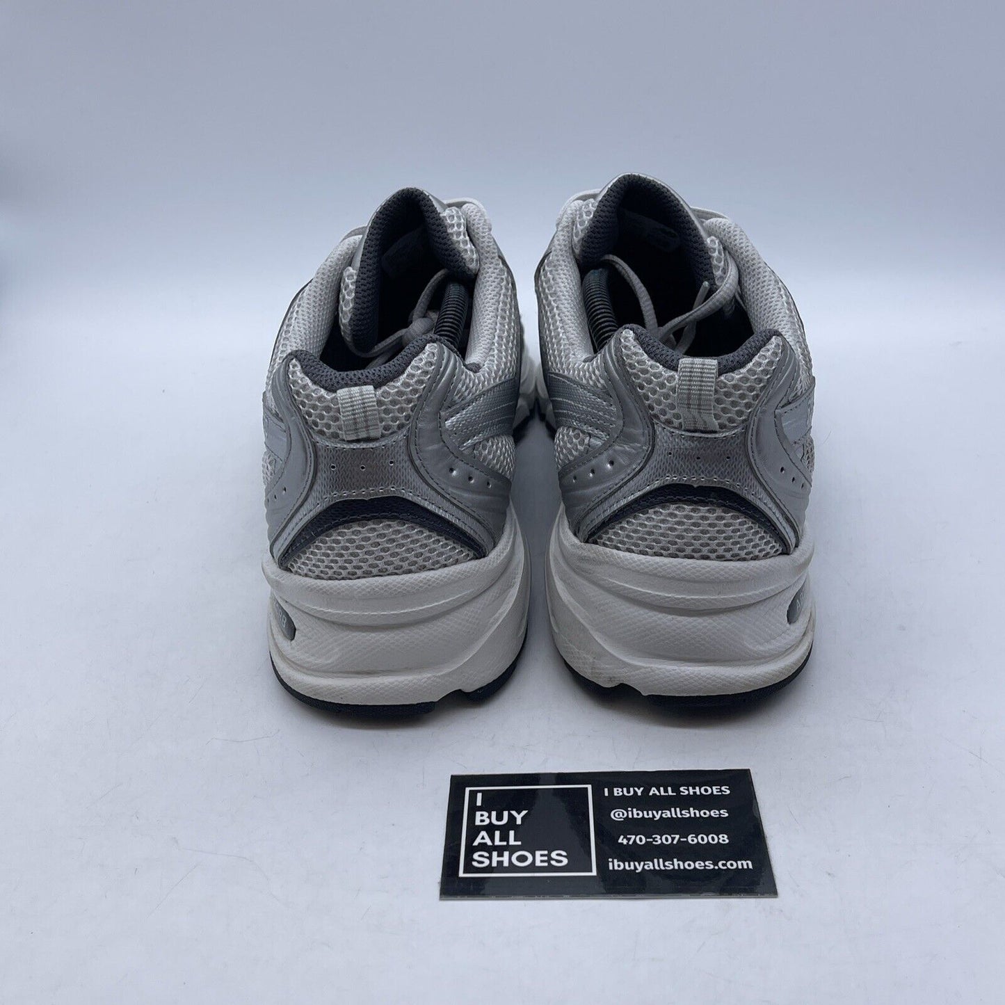 Size 11 - New Balance X J Crew 530 sneakers Silver Metallic Suede (MR530LG)