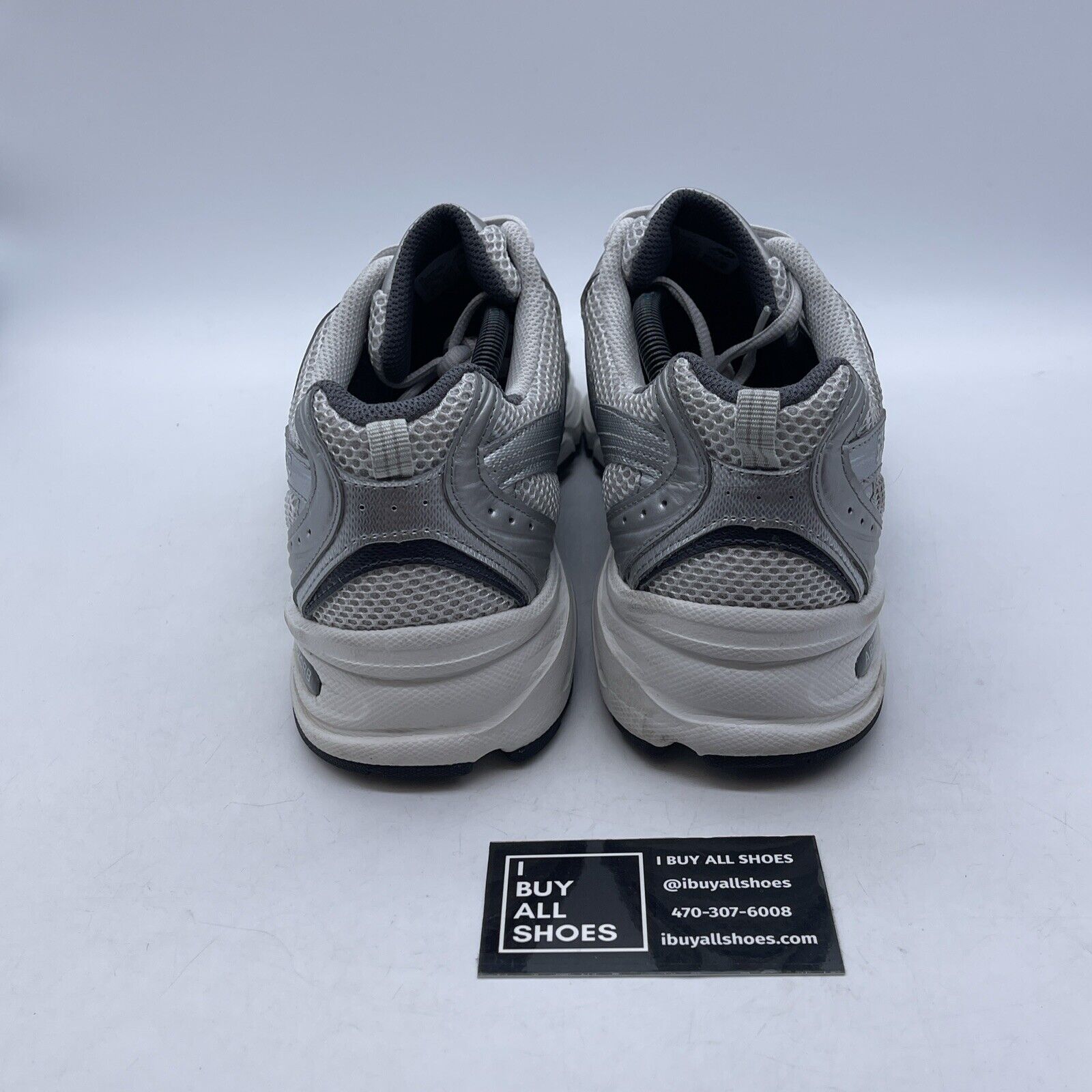 Size 11 - New Balance X J Crew 530 sneakers Silver Metallic Suede (MR530LG)