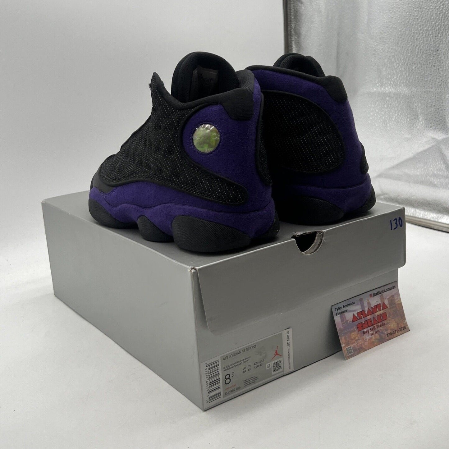 Size 8.5 - Jordan 13 Retro Court Purple Black Leather Suede (DJ5982-015)