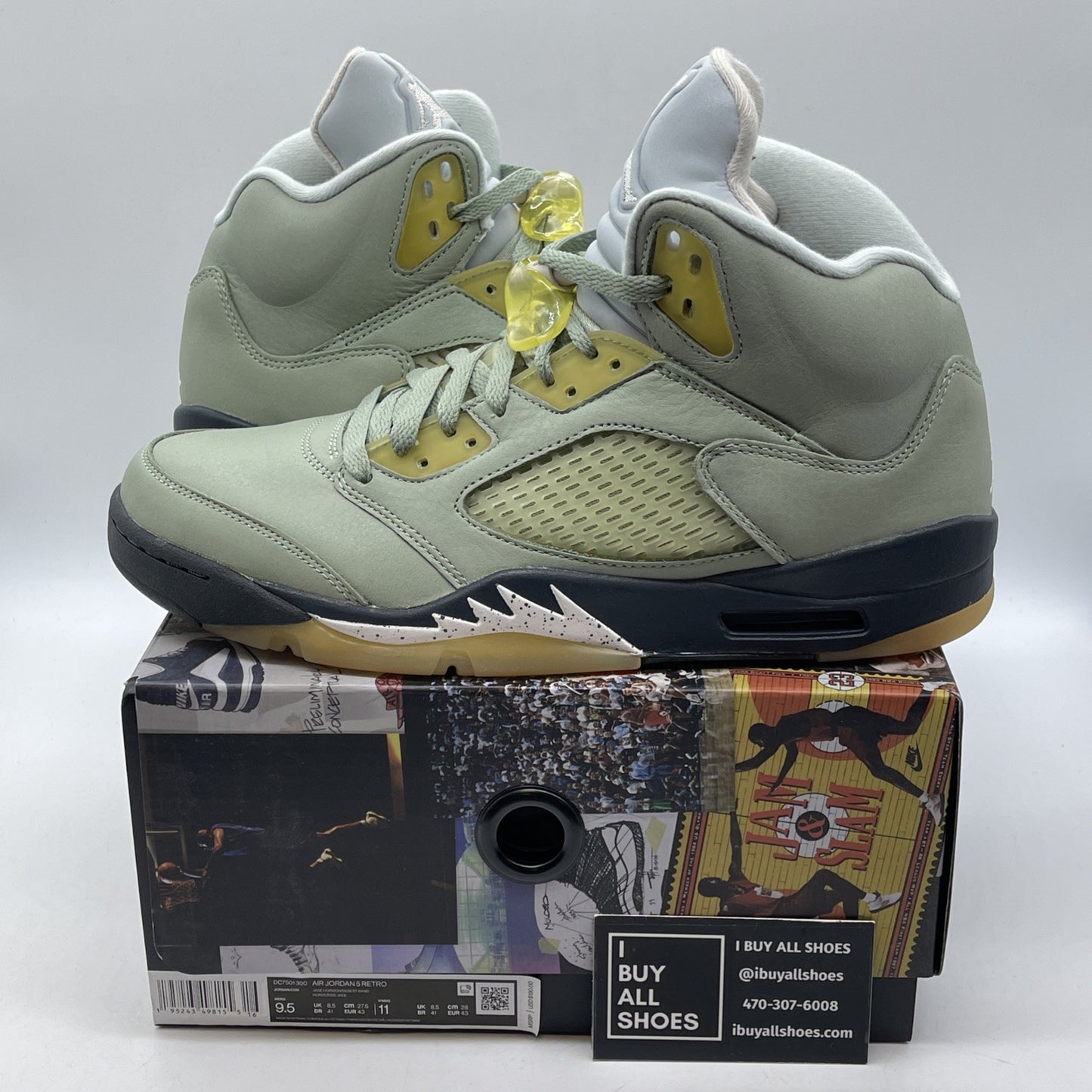 Size 9.5 - Jordan 5 JADE HORIZON Blue White Suede (DC7501300)