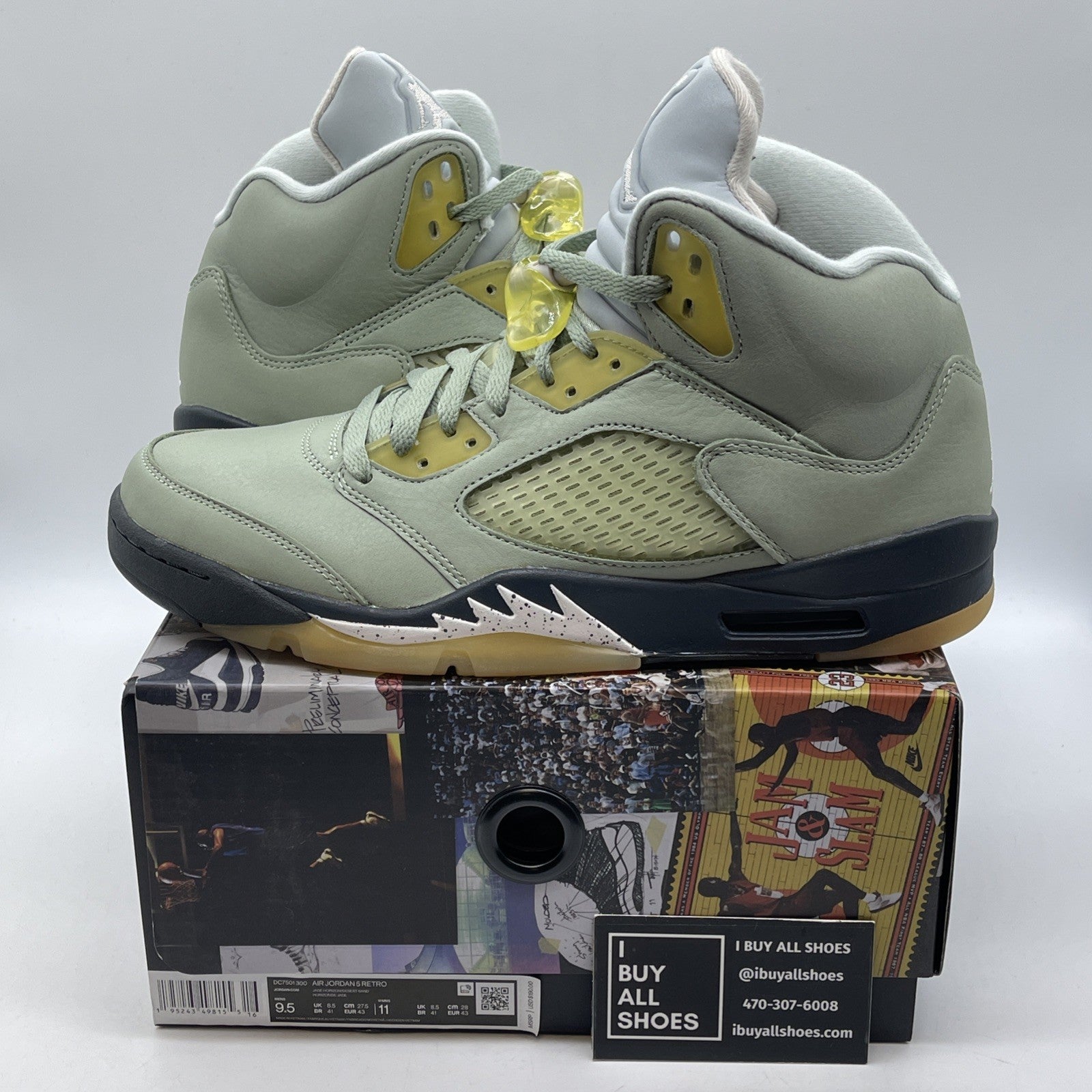 Size 9.5 - Jordan 5 JADE HORIZON Blue White Suede (DC7501300)