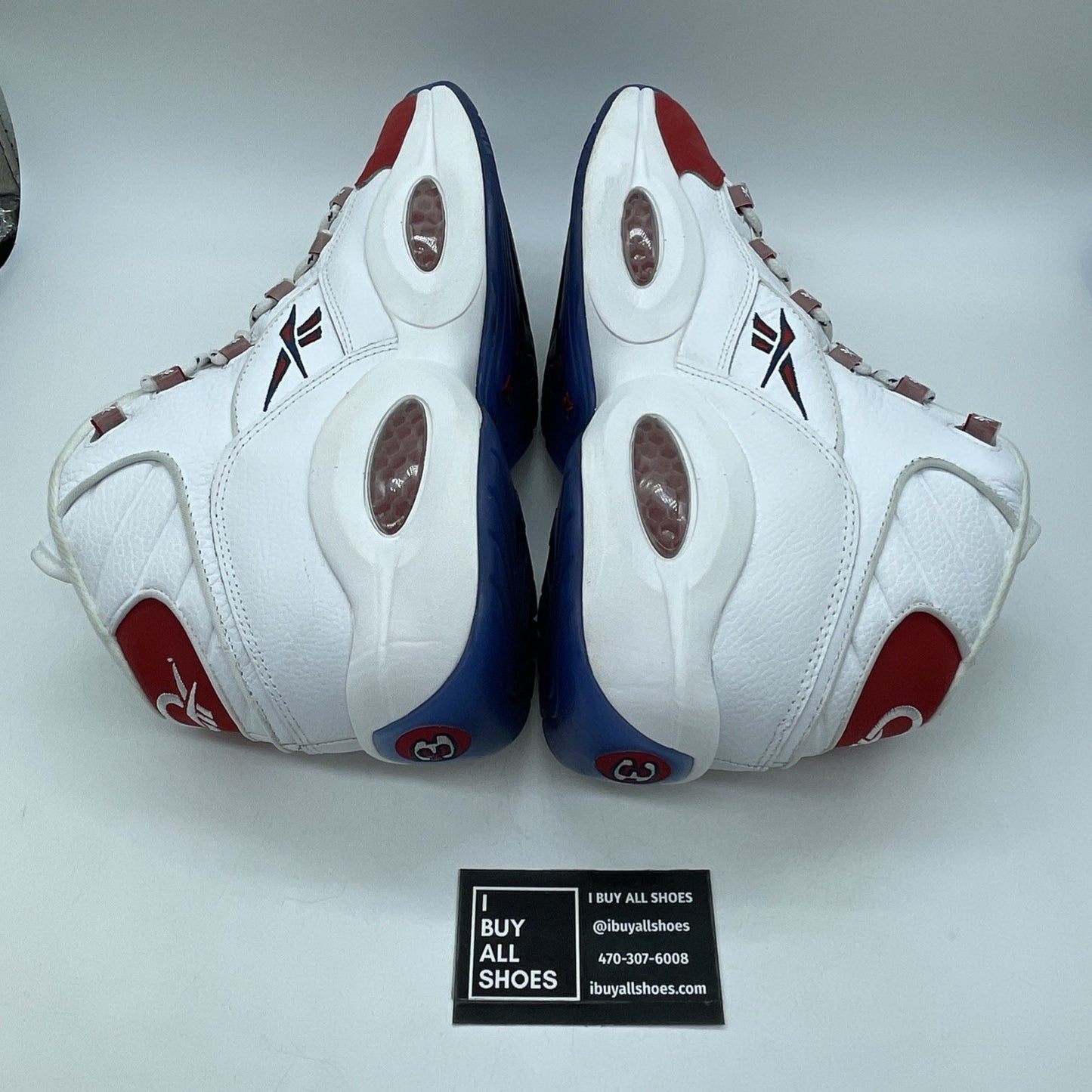 Size 13 - Reebok Question OG 2020 Mid Red Toe Black White Suede (FY1018)