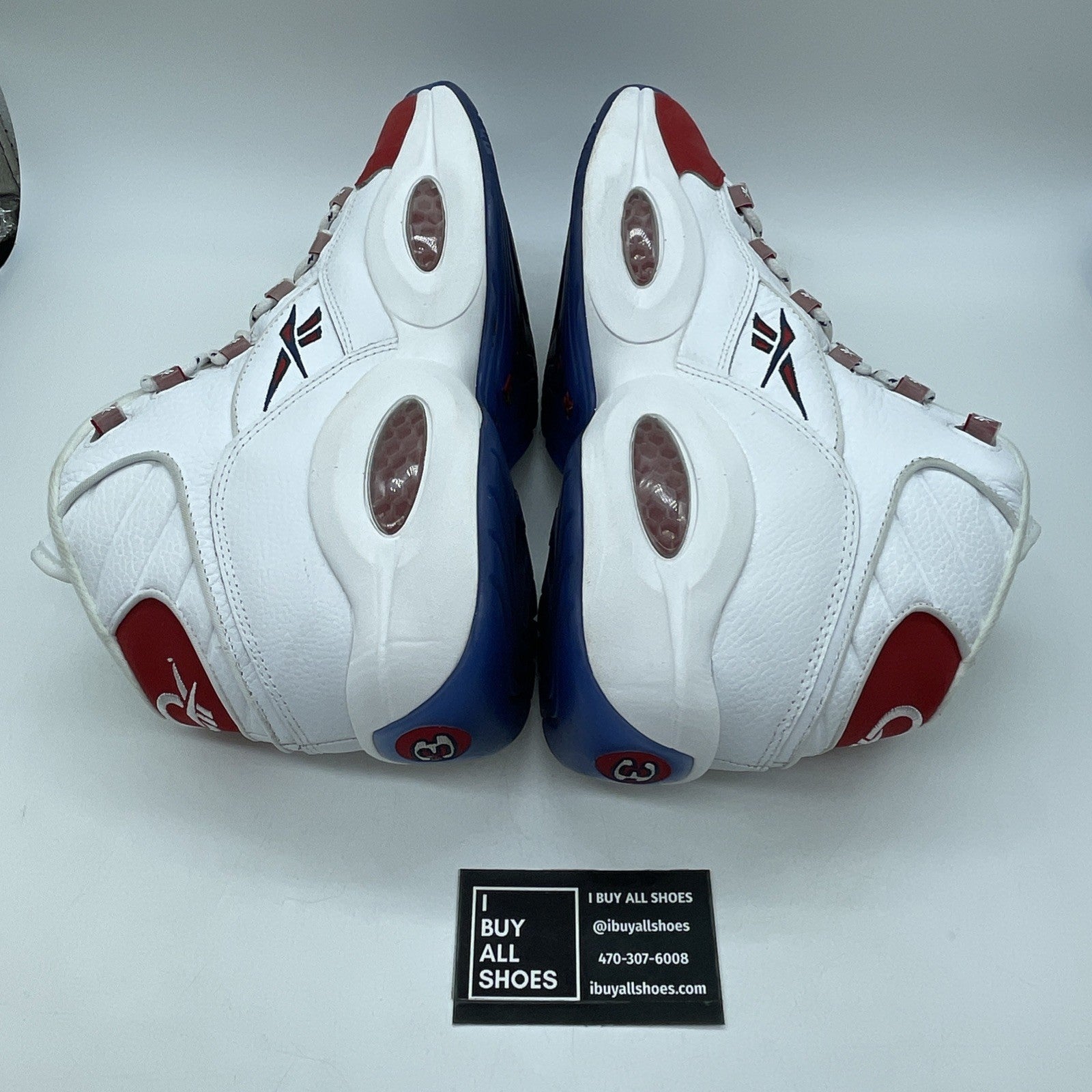 Size 13 - Reebok Question OG 2020 Mid Red Toe Black White Suede (FY1018)