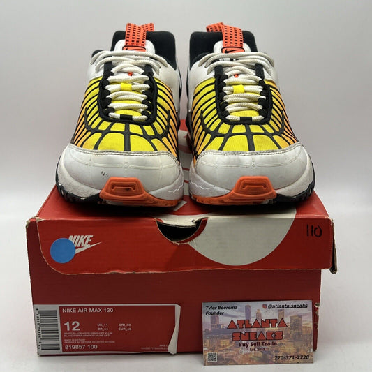 Size 12 - Nike Air Max 120 Hyper Orange White Black Yellow (819857-100)