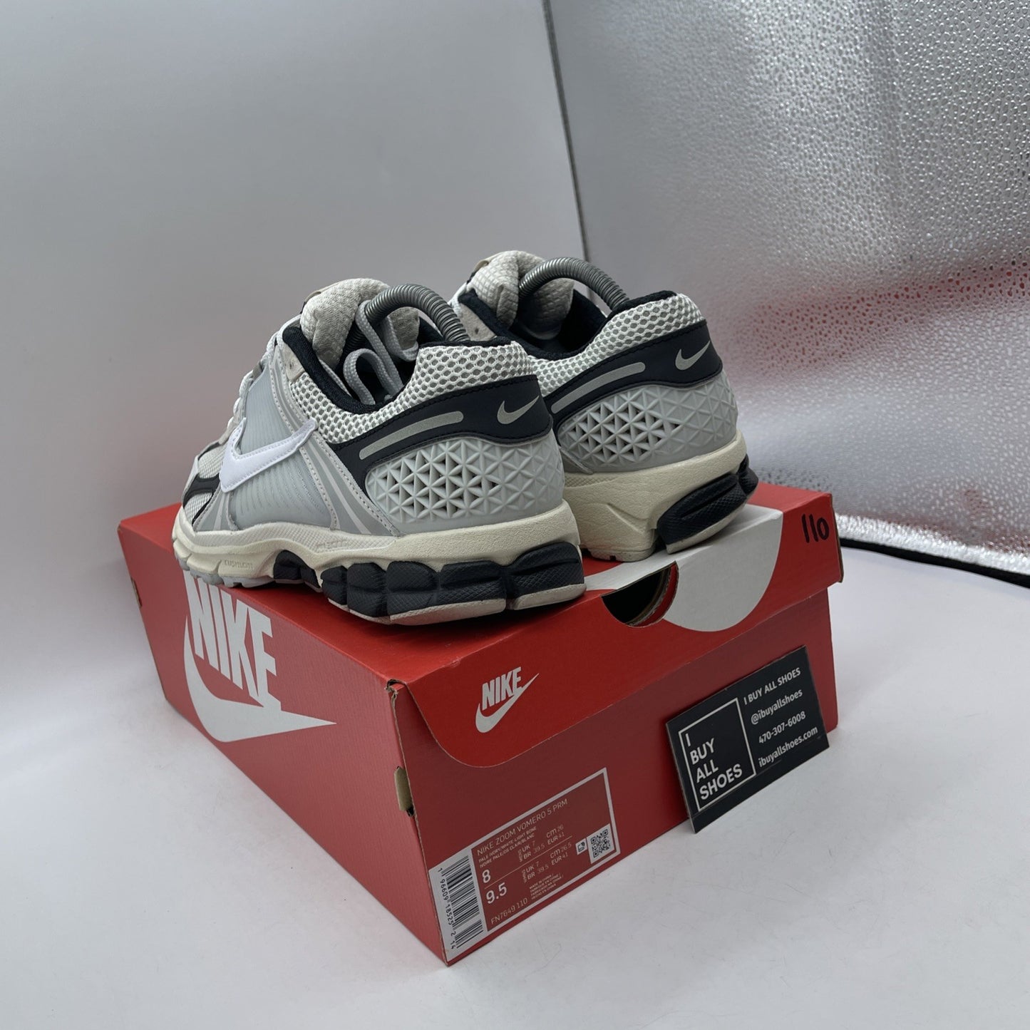 Size 8 - Nike Air Zoom Vomero 5 Supersonic Black Grey Suede Leather (FN7649-110)