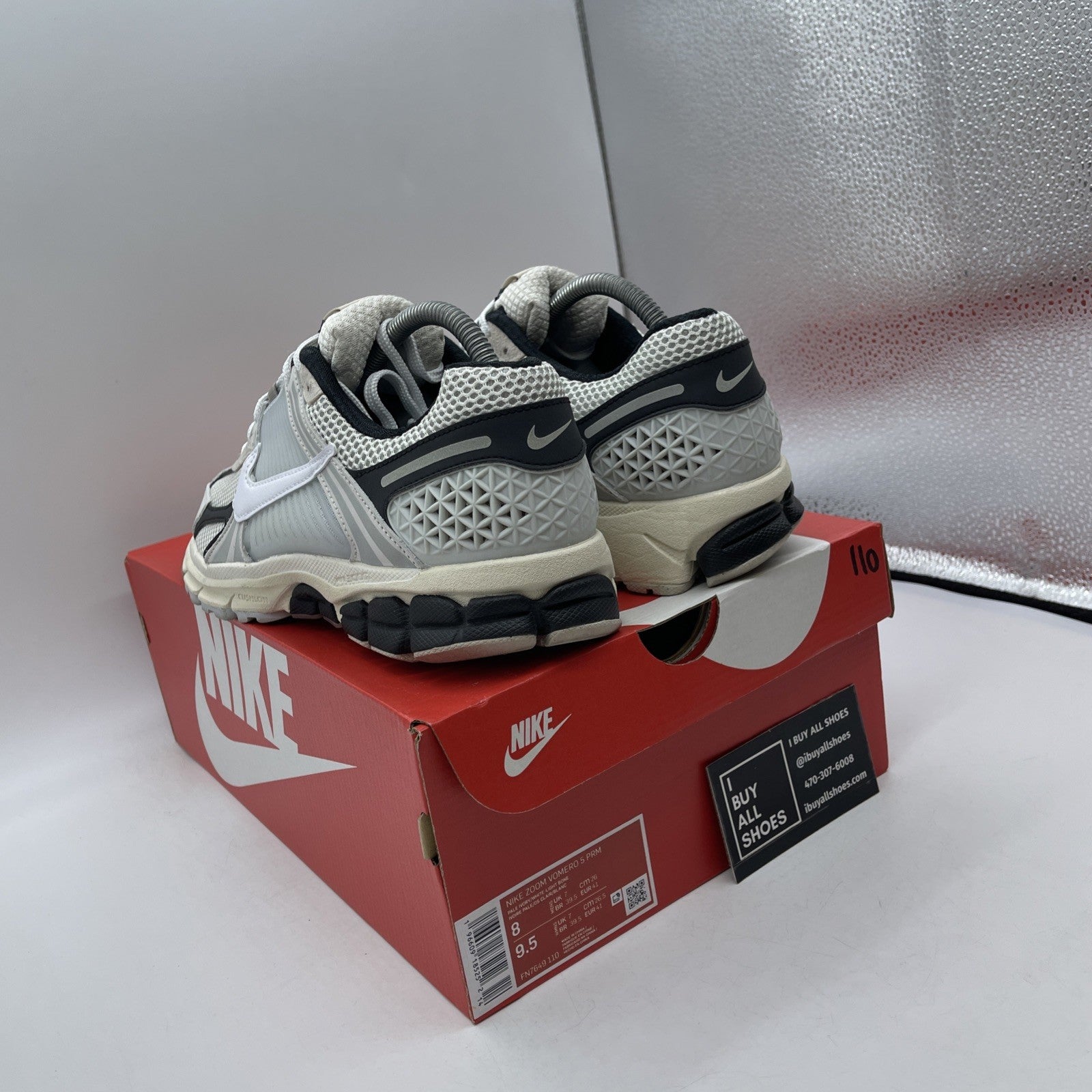 Size 8 - Nike Air Zoom Vomero 5 Supersonic Black Grey Suede Leather (FN7649-110)