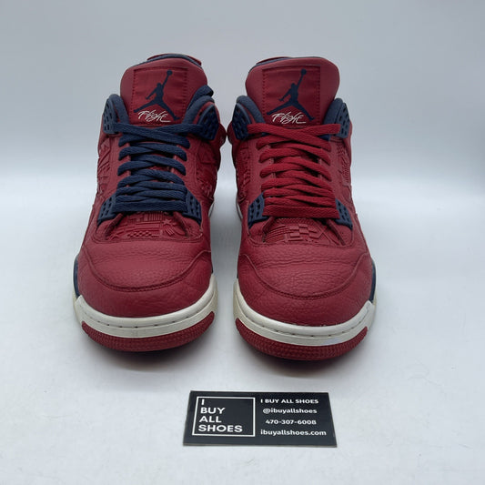 Size 11.5 - Air Jordan 4 Retro FIBA Red Blue Gold Leather (CI1184-617)