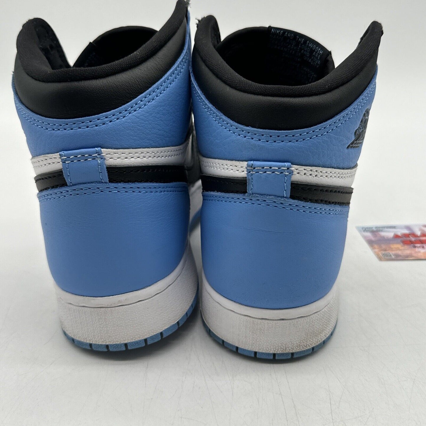 Size 7 - Jordan 1 Retro OG High UNC Toe Blue Tar Heel Black Leather 7y Unisex