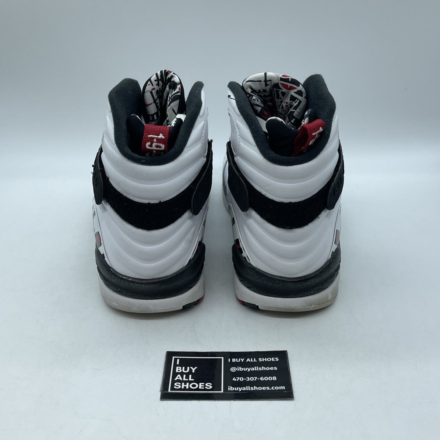 Size 12 - Air Jordan 8 Retro Alternate White Black Red Leather (305381-104)