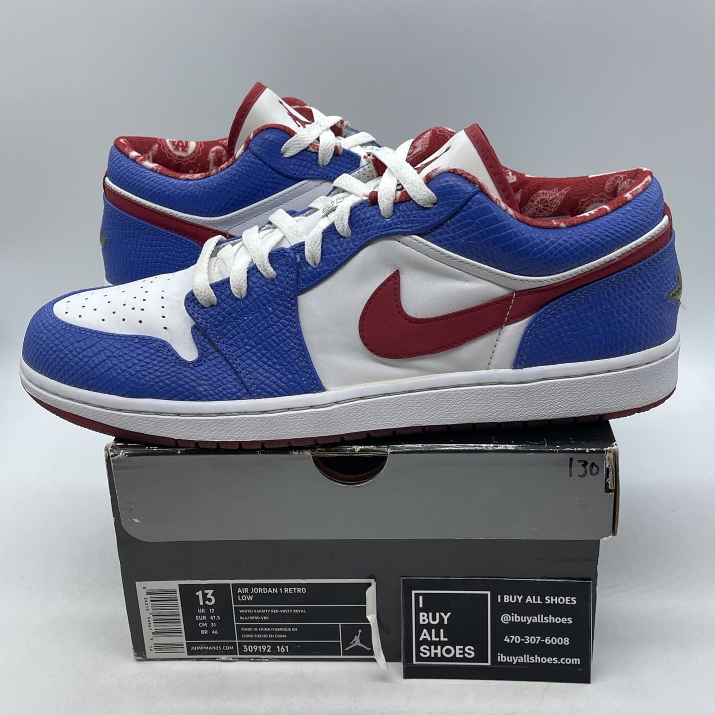 Size 13 - Air Jordan 1 Retro Low East Side (309192-161)