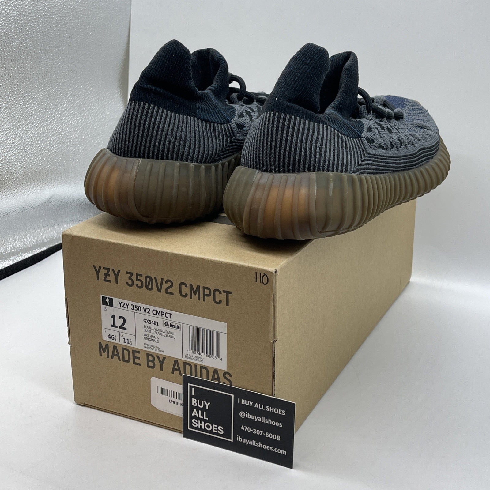 Size 12 - adidas Yeezy Boost 350 V2 CMPCT Slate Blue Grey Suede (GX9401)
