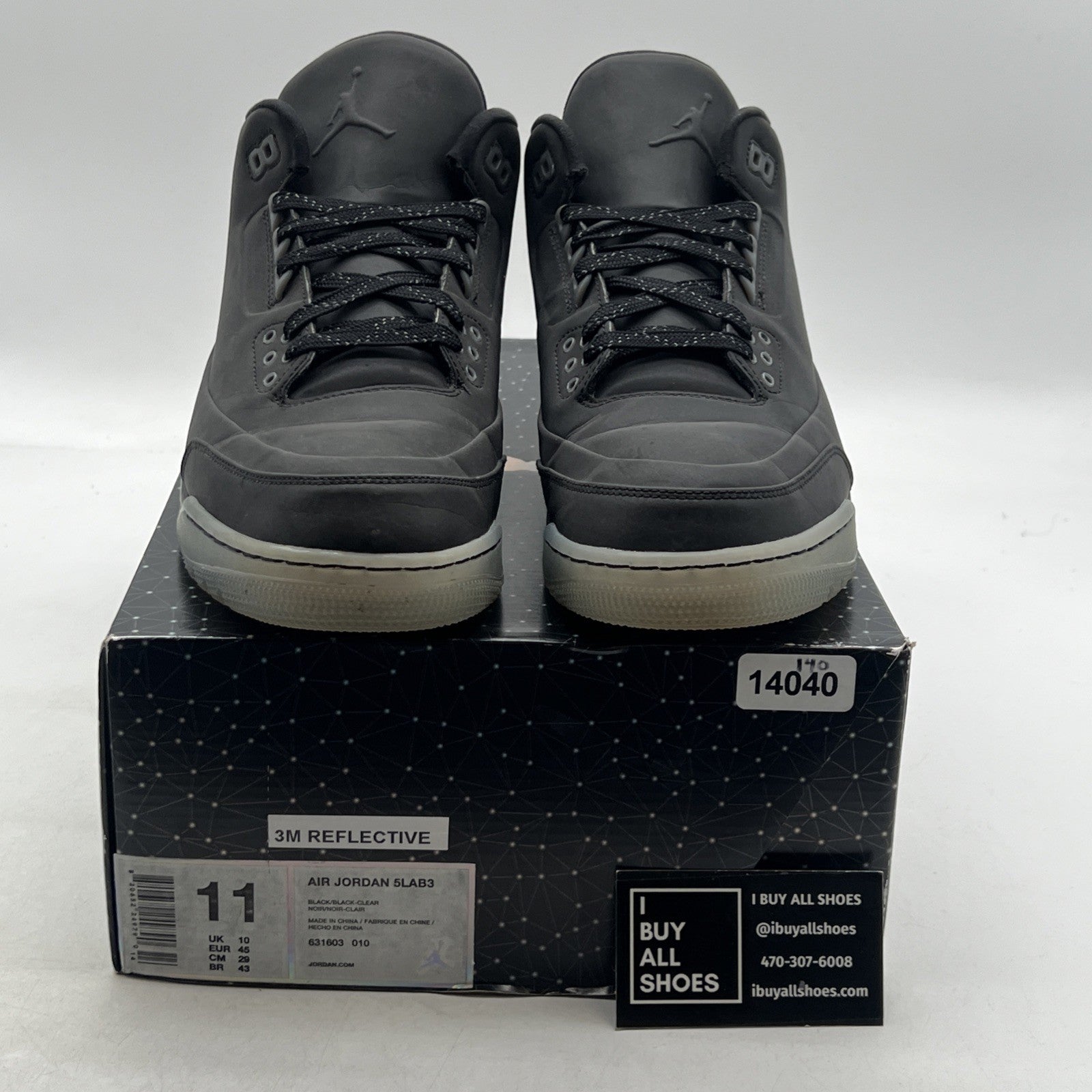 Size 11 - Air Jordan 3 5Lab3 Reflective Black (631603-010)