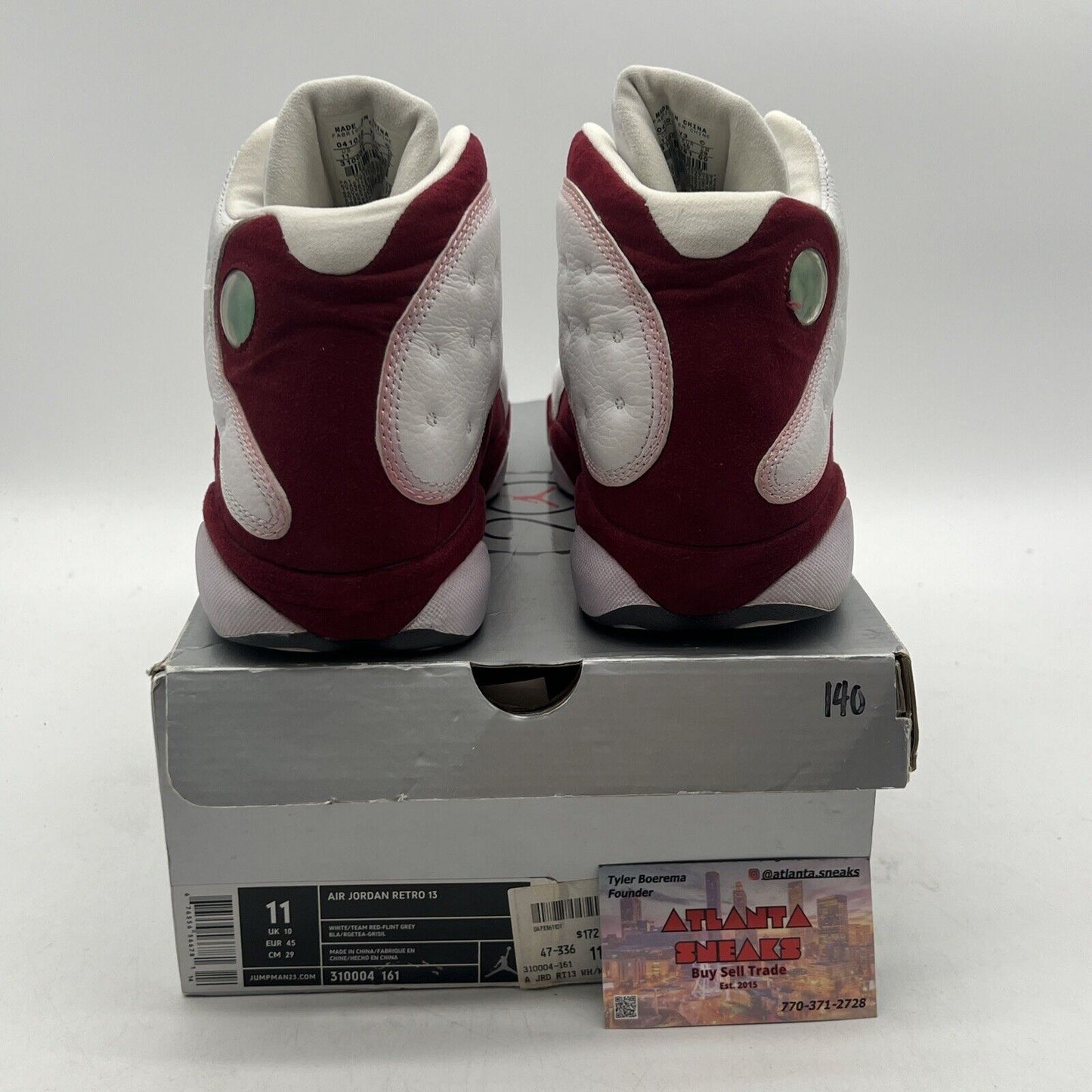 Size 11 - Air Jordan 13 Retro 2005 Grey Toe White Leather Maroon (310004-161)