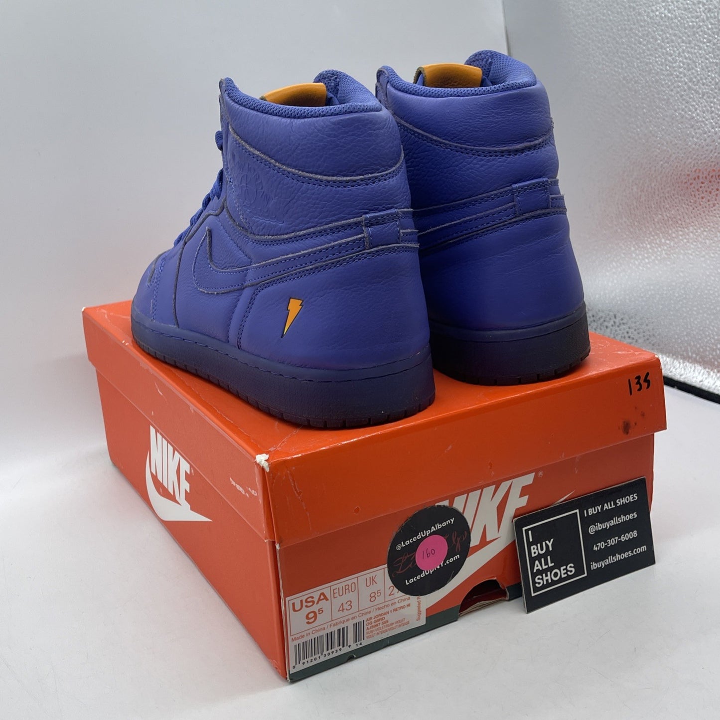 Size 9.5 - Air Jordan 1 Retro OG G8RD High Rush Violet Leather (AJ5997-555)