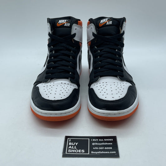 Size 9.5 - Jordan 1 Retro High Electro Orange Black White Leather (555088-180)