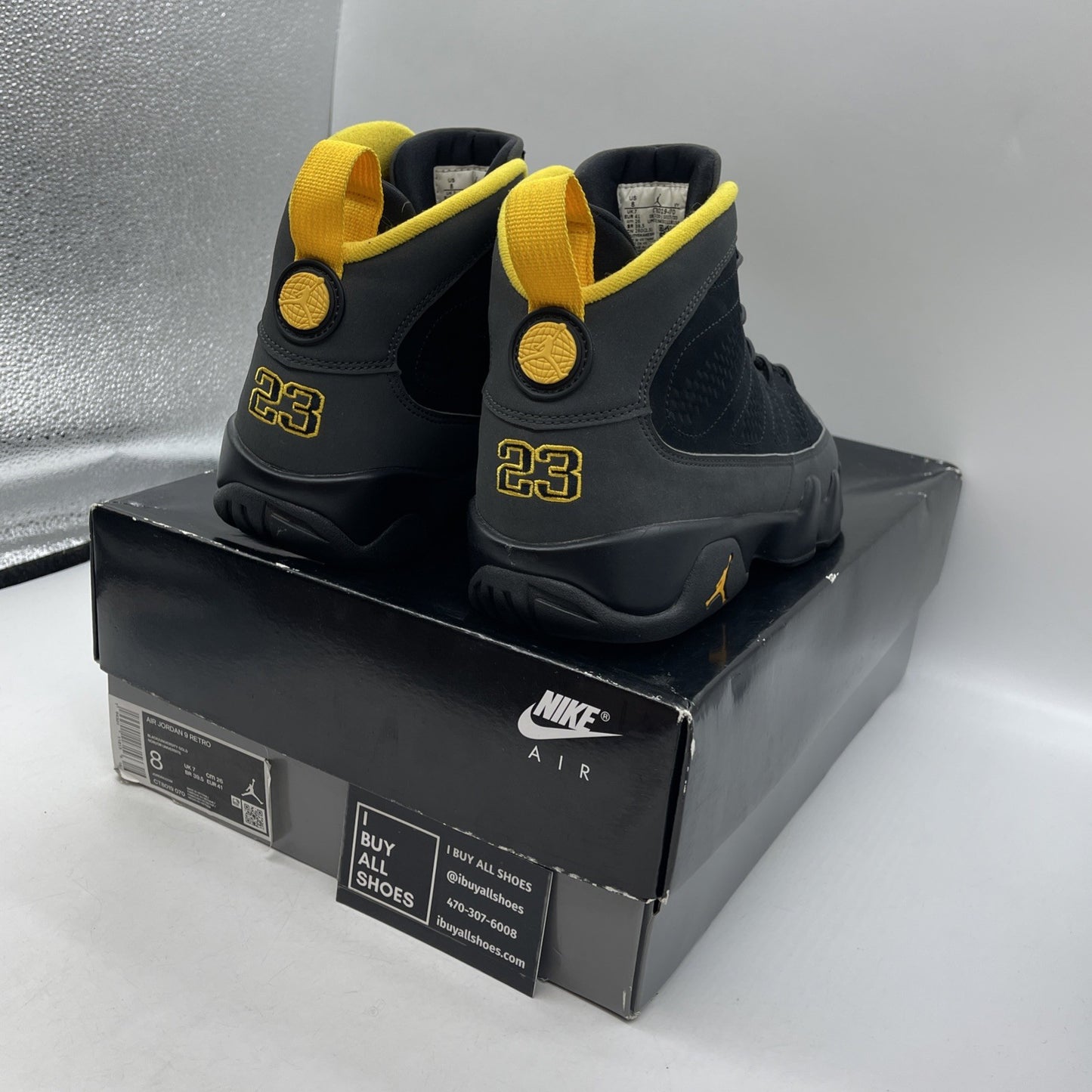 Size 8 - Air Jordan 9 Retro Black (CT8019-070)