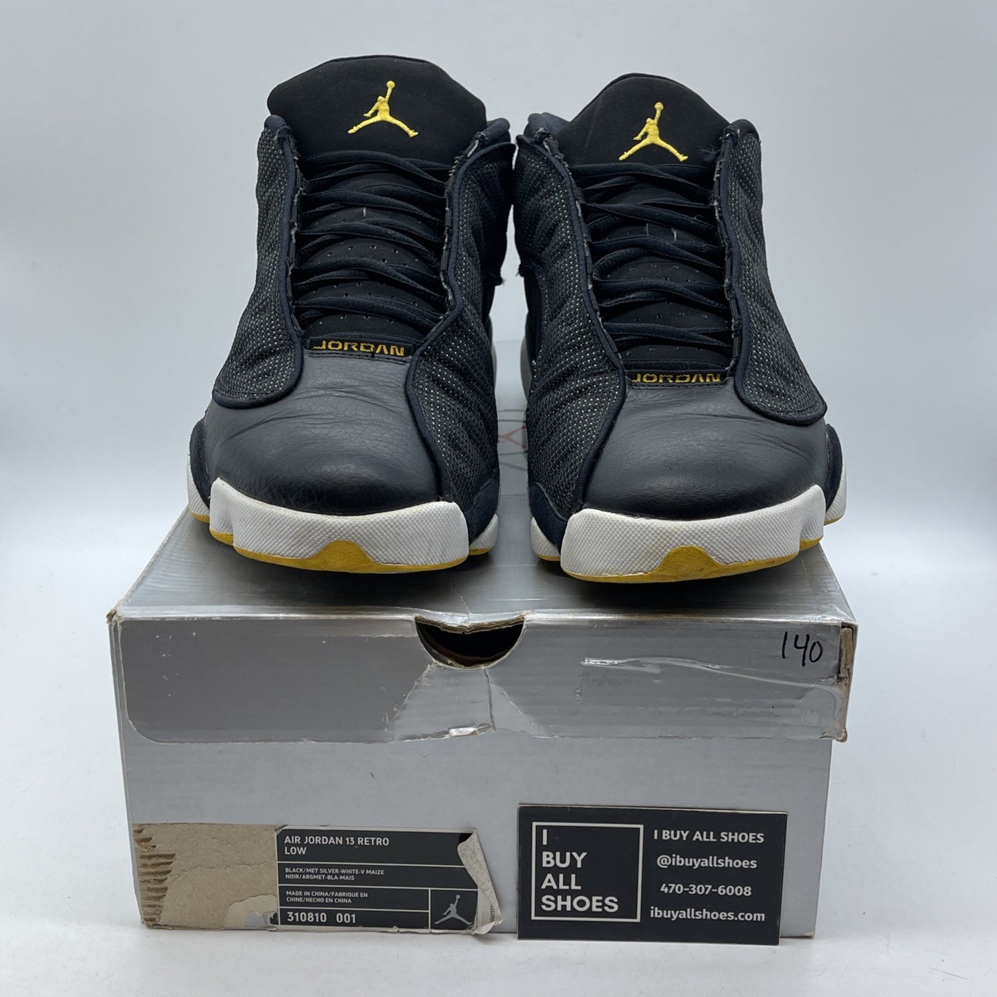 Size 11 - Air Jordan 13 Retro Low Black Varsity Maize Suede (310810-001)