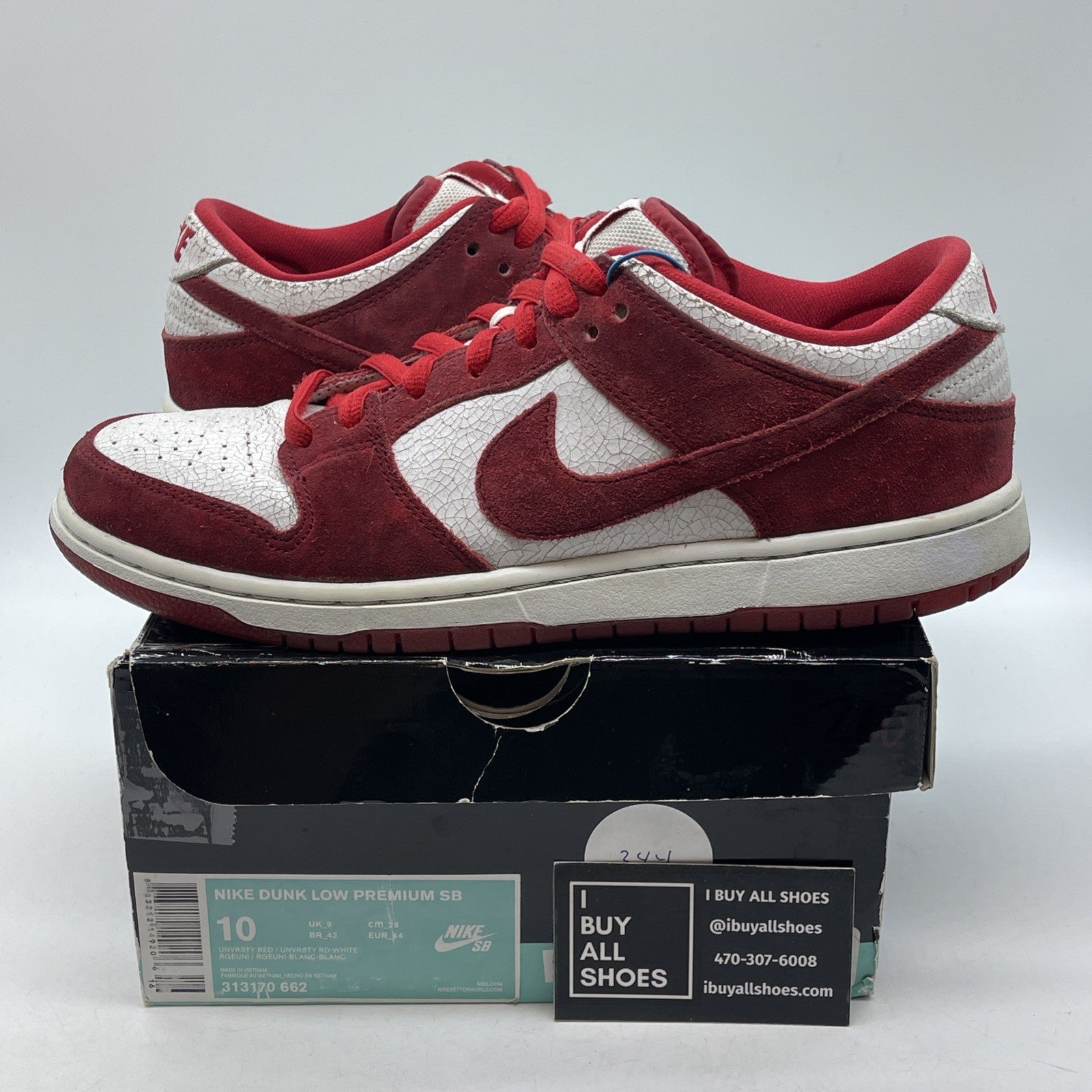 Size 10 - Nike Dunk Premium SB Low Valentine's Day 2014 Suede (313170-662)