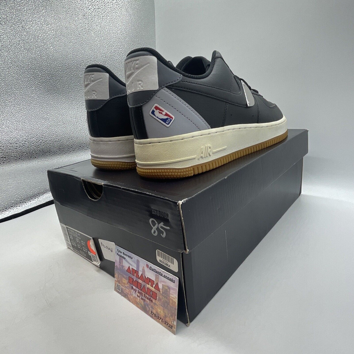Size 10 - Nike NBA x Air Force 1 '07 LV8 Black Wolf Grey Black (CT2298-001)