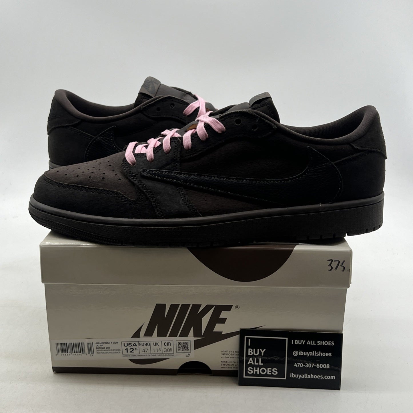 Size 12.5 -Travis Scott x Air Jordan 1 Retro OG SP Low Velvet Brown (DM7866-202)