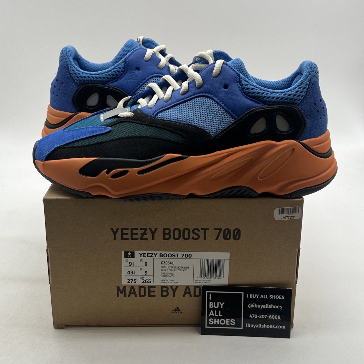 Size 9.5 - adidas Yeezy Boost 700 Bright Blue (GZ0541)
