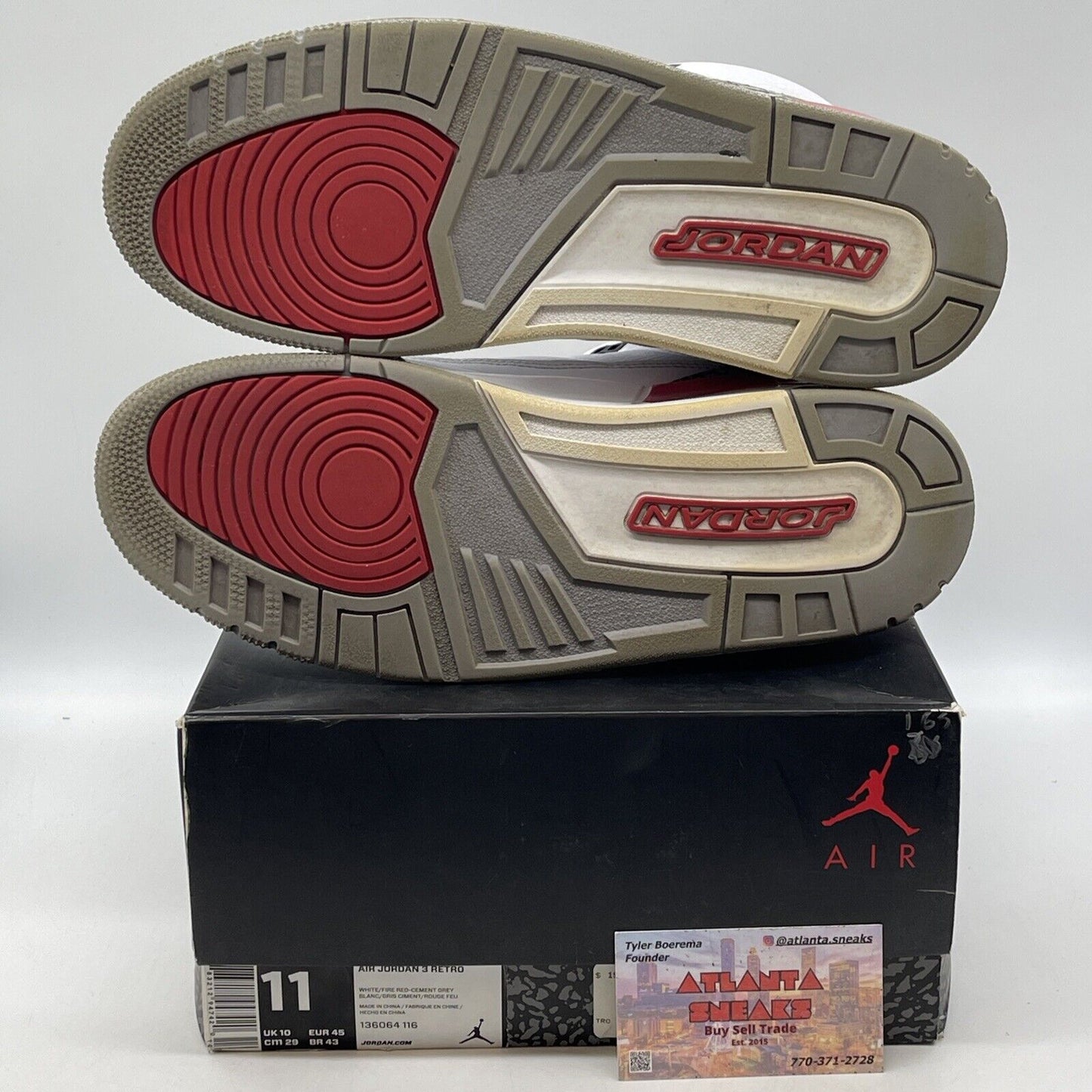 Size 11 - Jordan 3 Retro Hall of Fame 2018 Red Grey Suede White (136064-116)