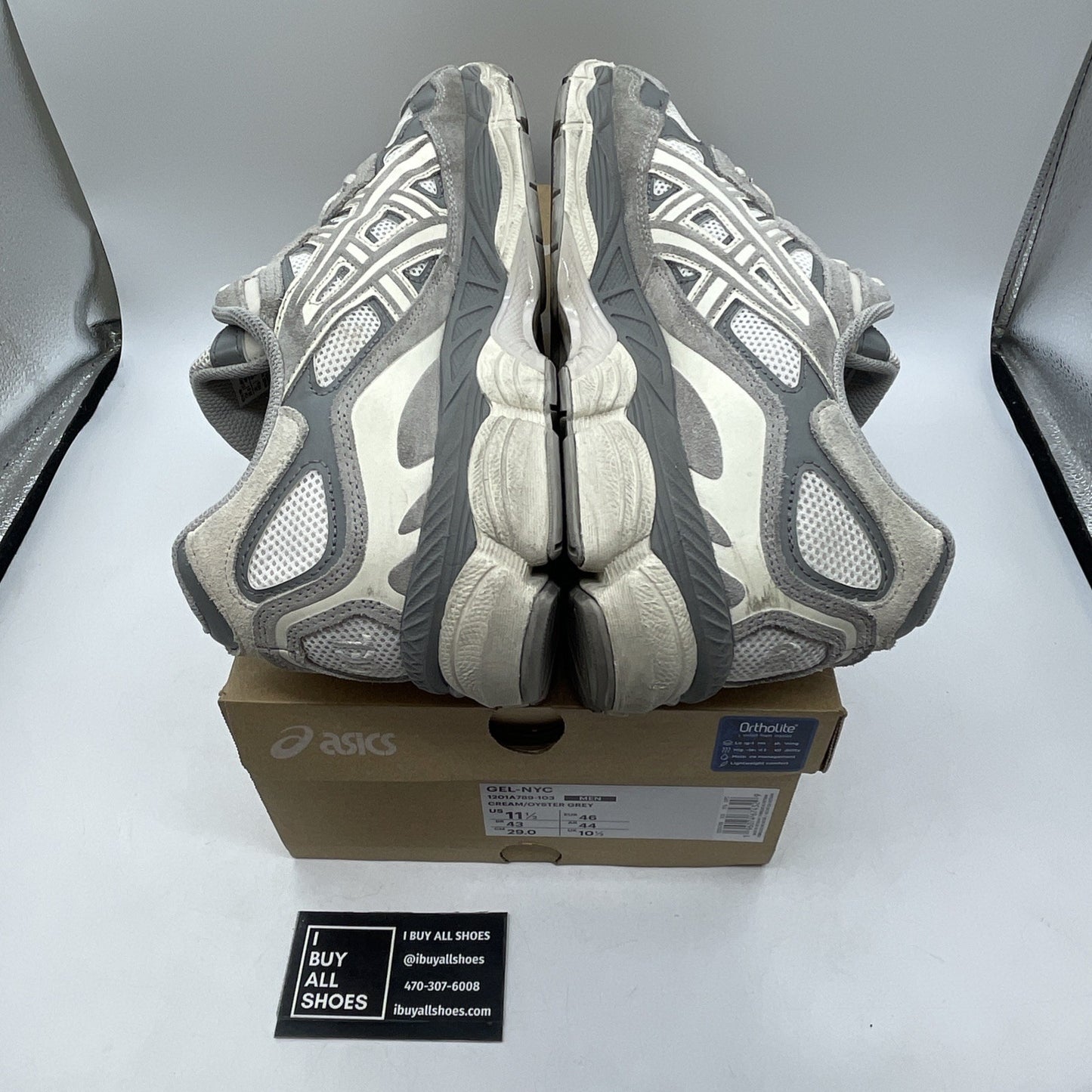 Size 11.5 - Asics Gel NYC Cream Oyster Grey (1201A789-103)
