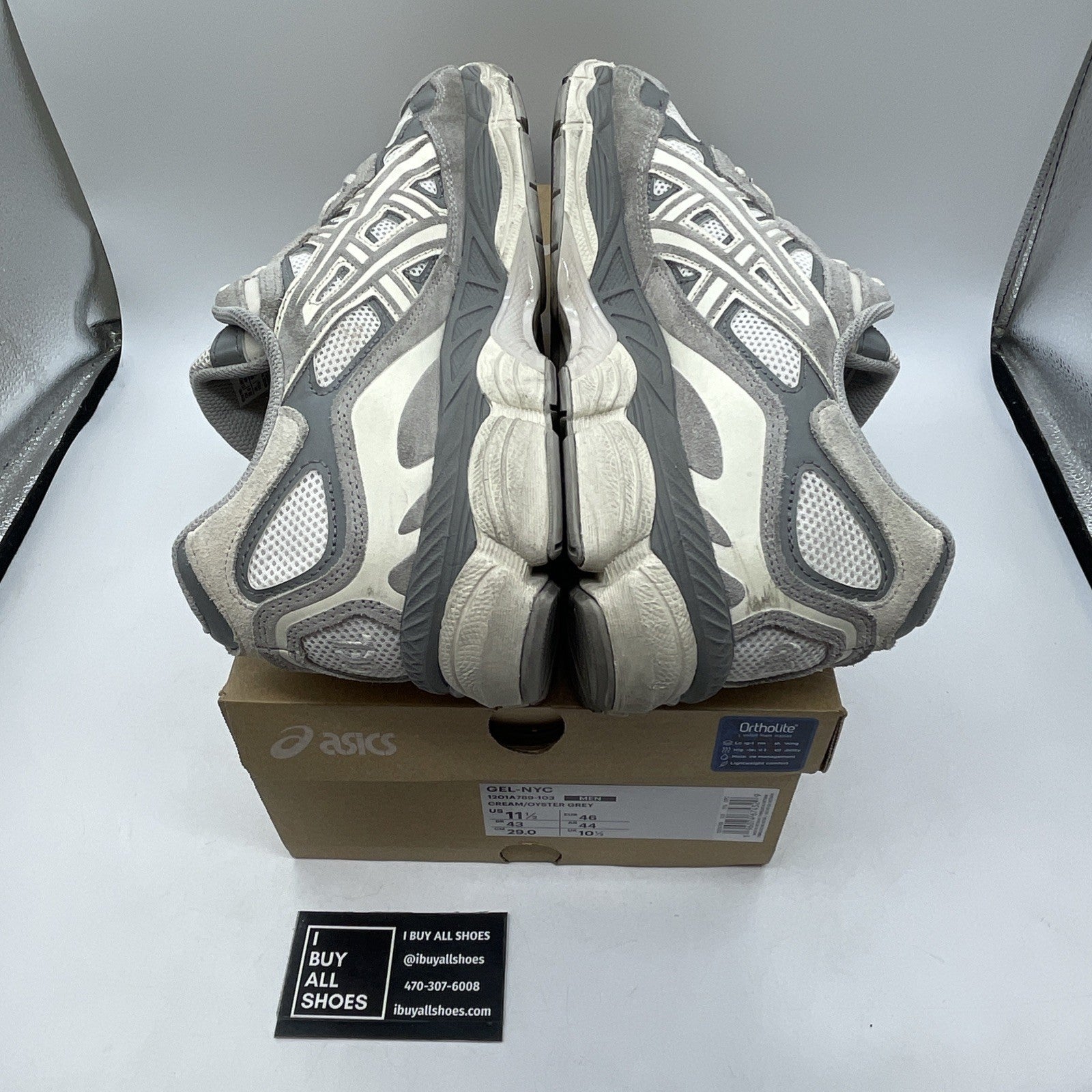 Size 11.5 - Asics Gel NYC Cream Oyster Grey (1201A789-103)
