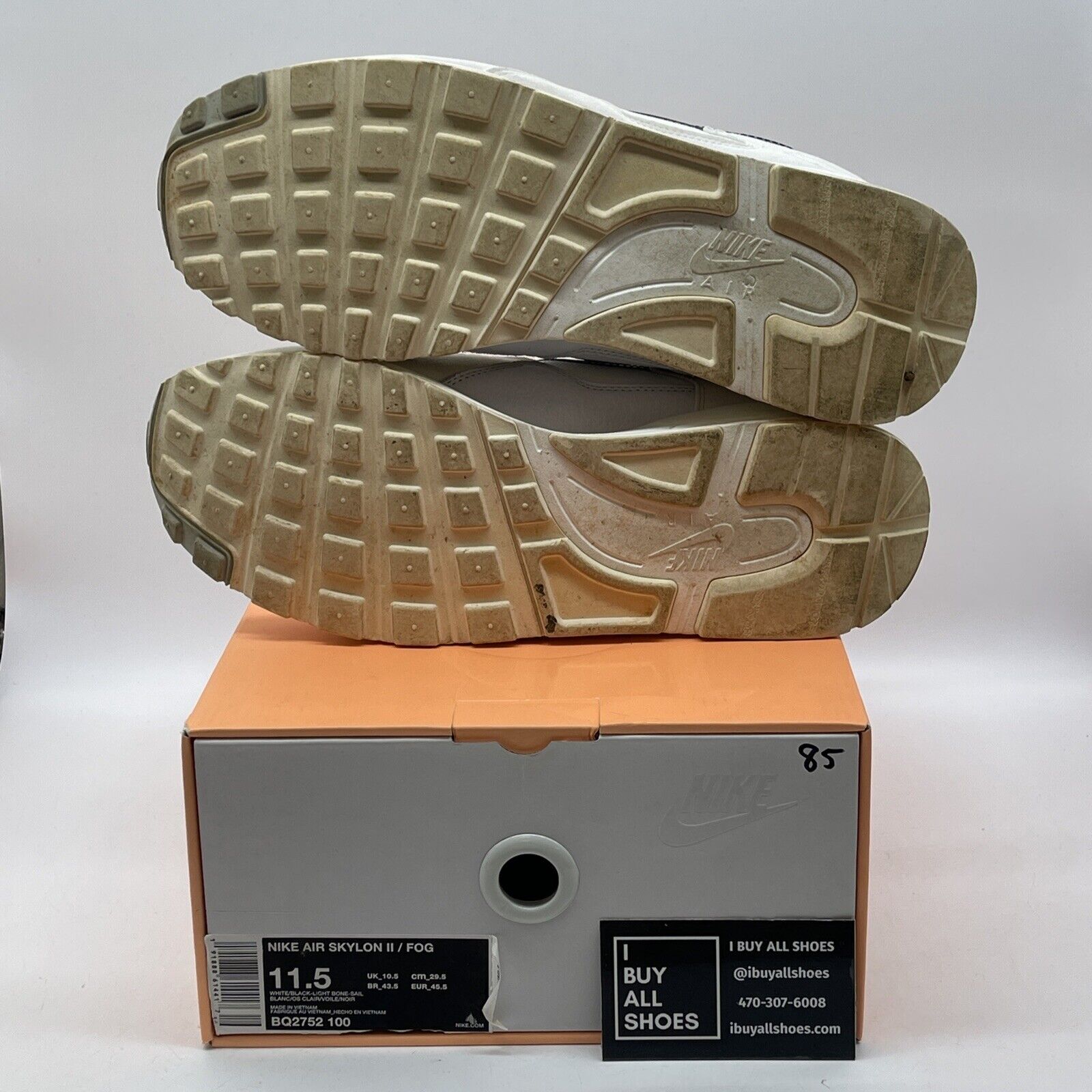 Size 11.5 - Nike Fear Of God x Air Skylon 2 White Suede Leather (BQ2752-100)