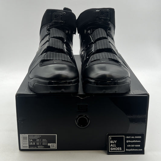 Size 14 - Nike Lebron IV 4 Mens Black Anthracite Triple Black Shoes (FJ1597-001)