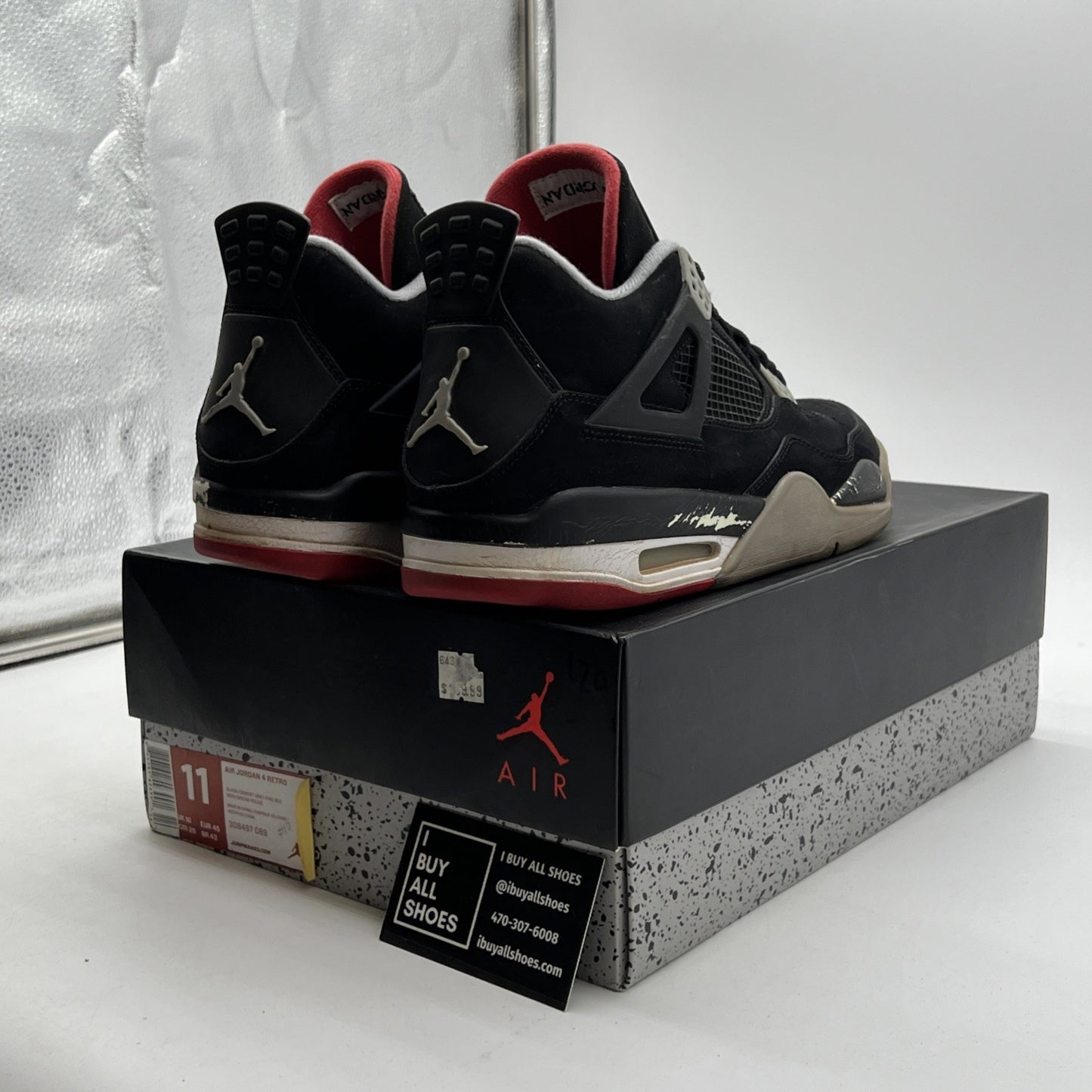 Size 11 - Air Jordan 4 Retro bred release 2012 (308497-089)