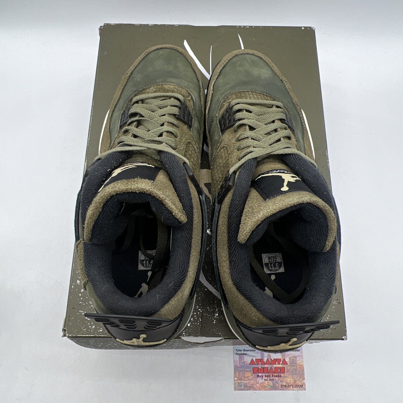 Size 11.5 - Jordan 4 SE Retro Low Craft - Olive Black White Suede (FB9927-200)