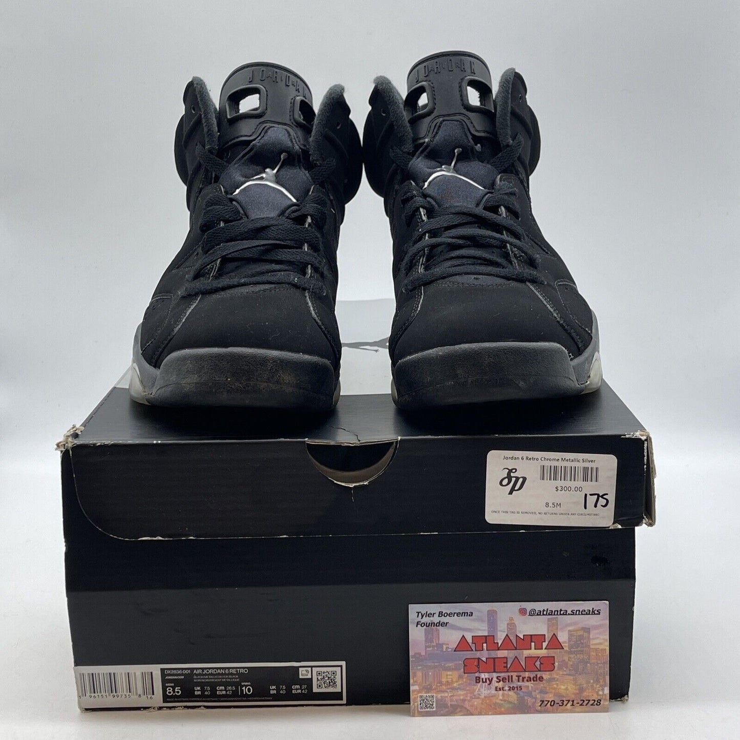 Size 8.5 - Jordan 6 Retro Mid Chrome Black (DX2836-001)