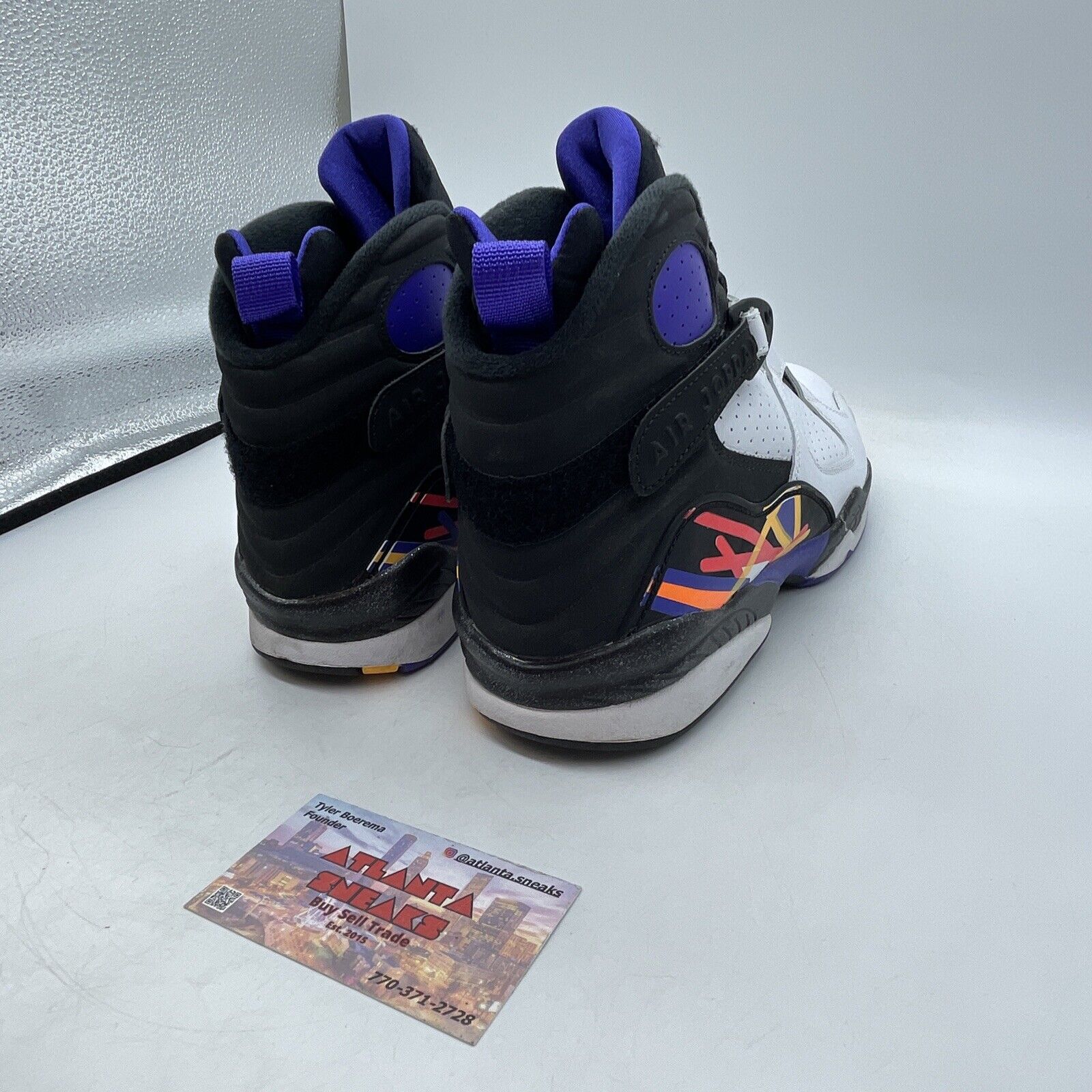 Size 8.5 - Air Jordan 8 Three-Peat Purple White Black Orange (305381-142)