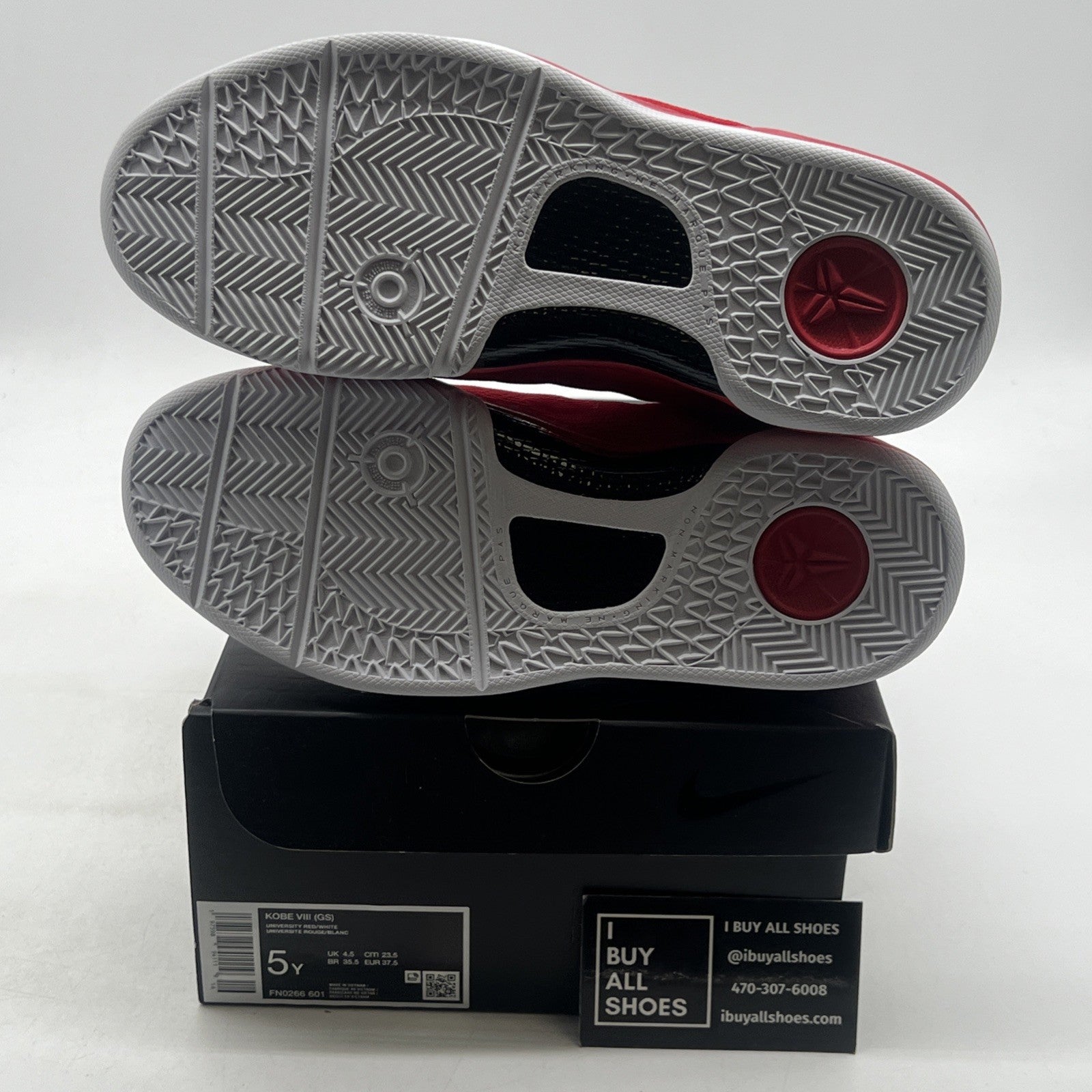 Size 5Y - Nike Kobe 8 University Red Basketball Sneakers (FN0266-601)