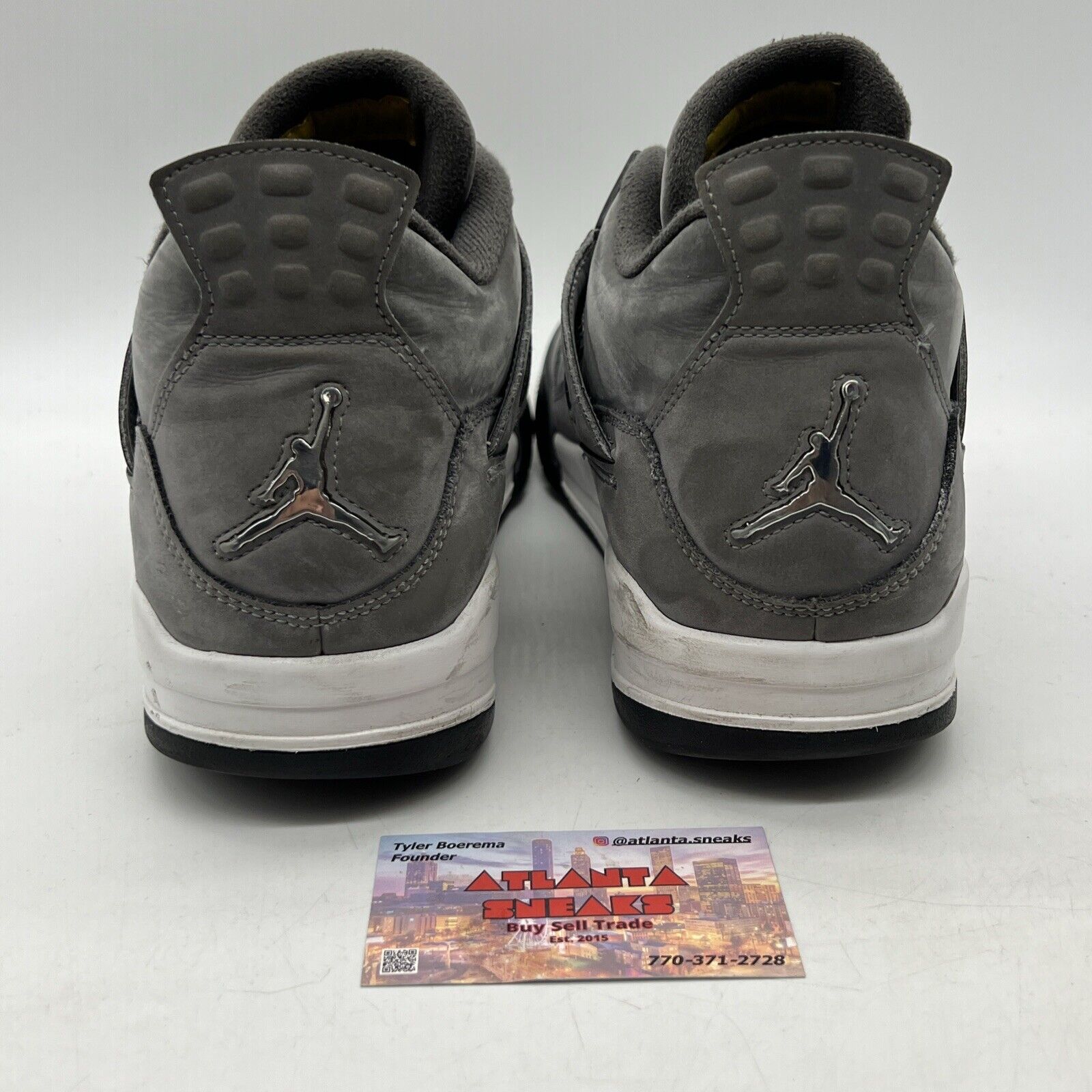 Size 13 - Jordan 4 Retro Low Cool Grey White Black Suede (308497-007)