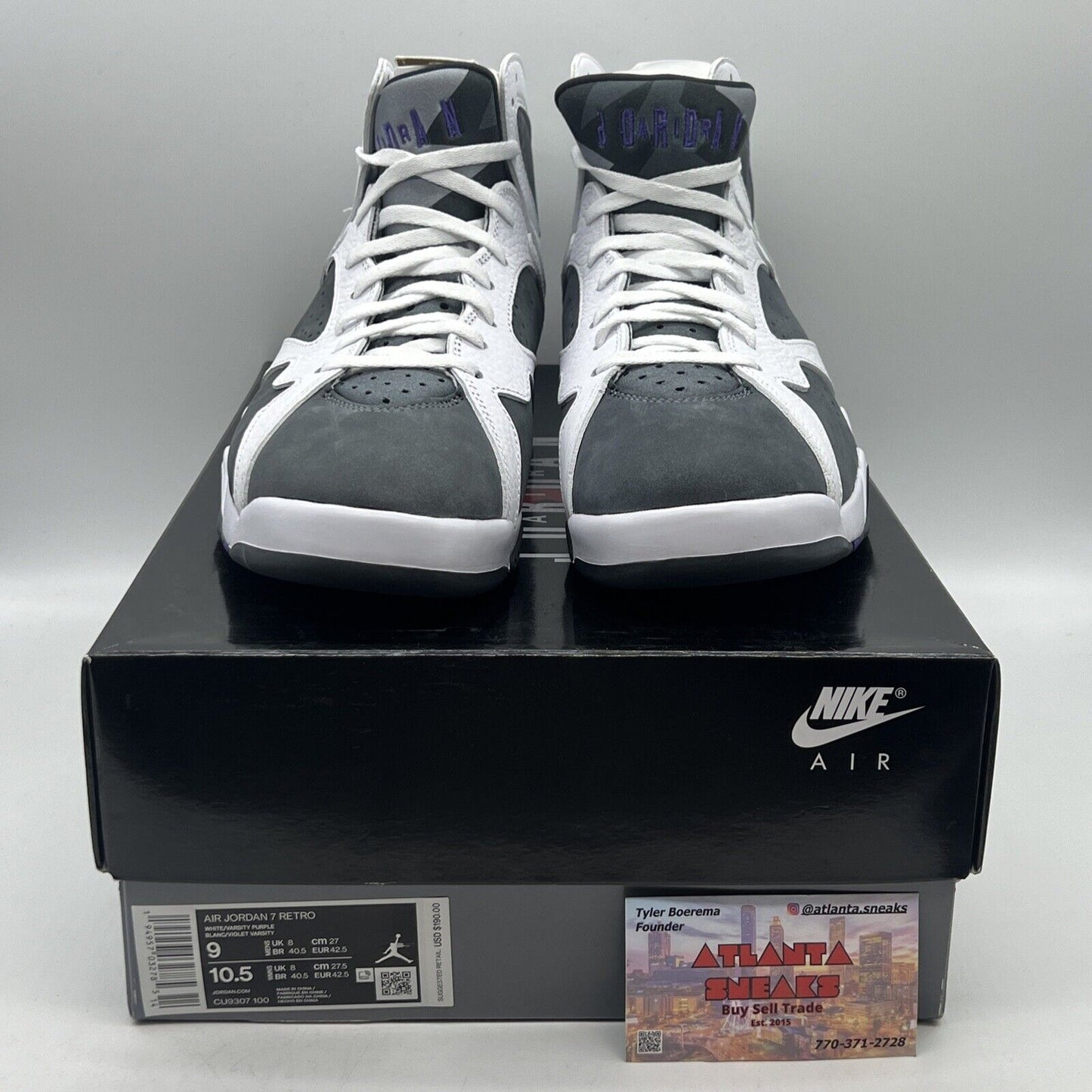 Size 9 - Jordan 7 Grey/White Brand New Og All Flint White