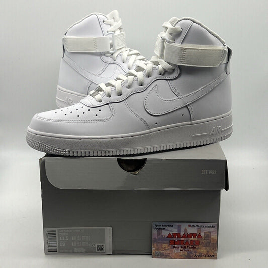 Size 11.5 - Nike Air Force 1 '07 High Triple White Leather (CW2290-111)