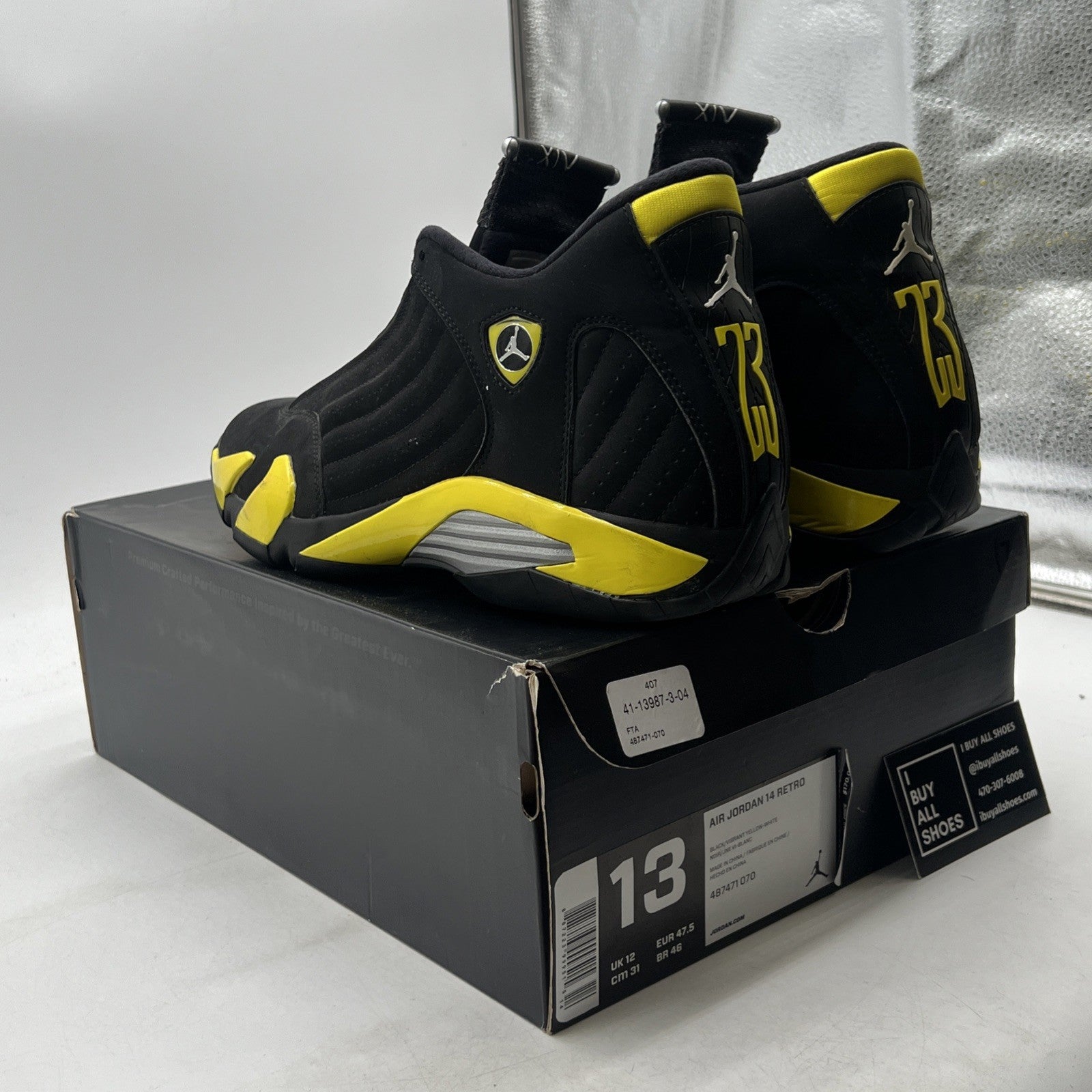 Size 13 - Air Jordan 14 Retro Thunder (487471-070)