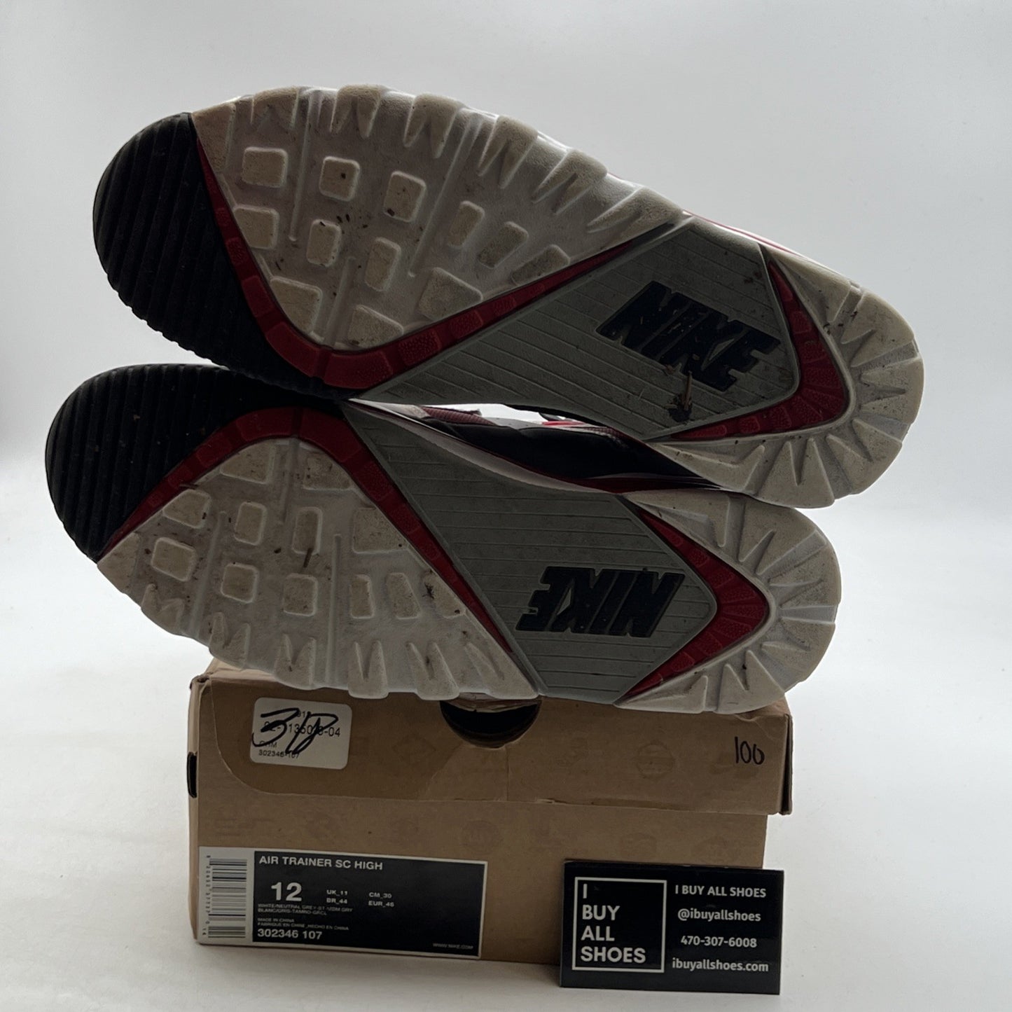 Size 12 - Nike Air Trainer SC High White Varsity Red (302346-107)