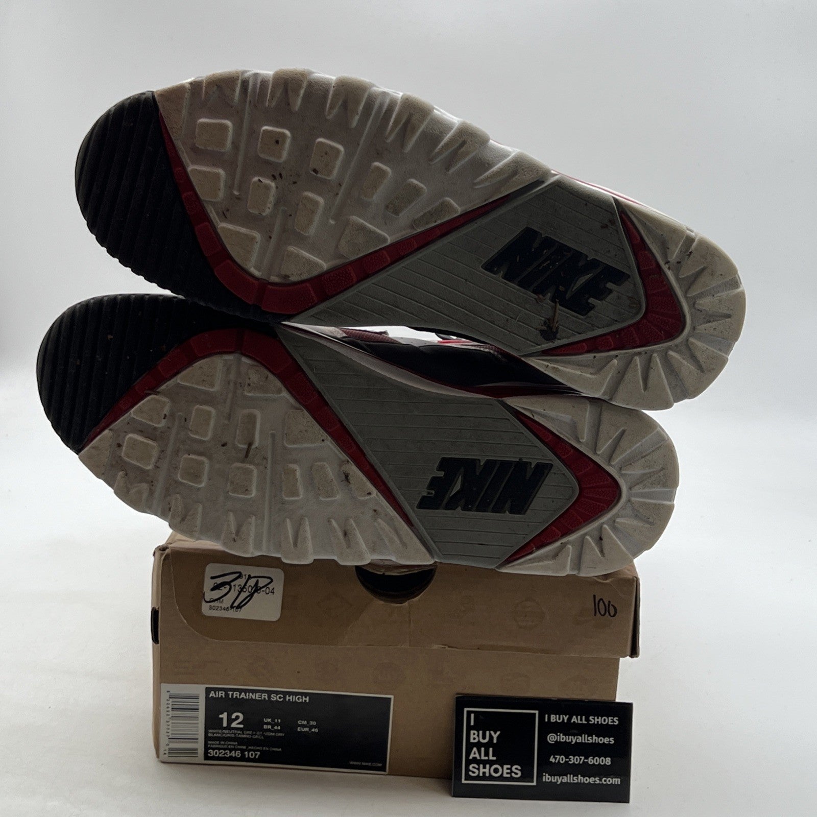 Size 12 - Nike Air Trainer SC High White Varsity Red (302346-107)