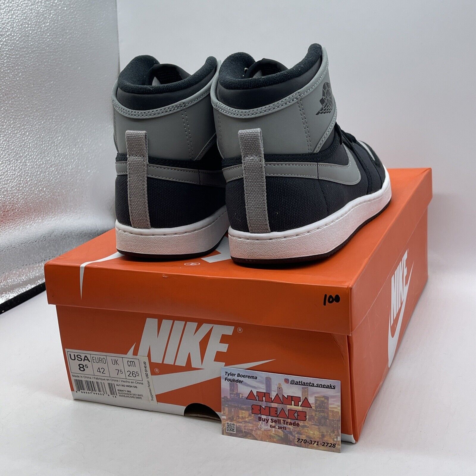 Size 8.5 - Jordan AJKO Retro High Shadow Grey Black Suede Leather (638471-003)