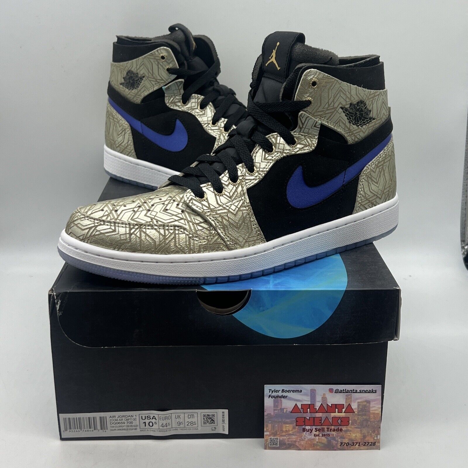 Size 10.5 - Jordan 1 Zoom Comfort Gold Laser 2021 Brand New Og All