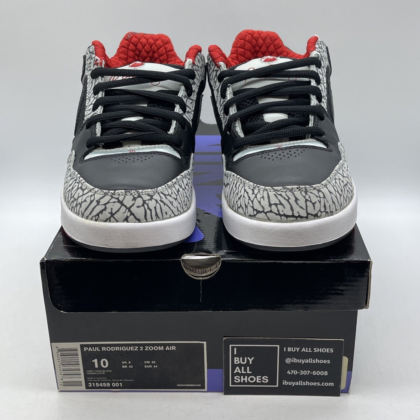 Size 10 - Nike Paul Rodriguez 2 Zoom Air Grey Haze Black Suede (315459-001)