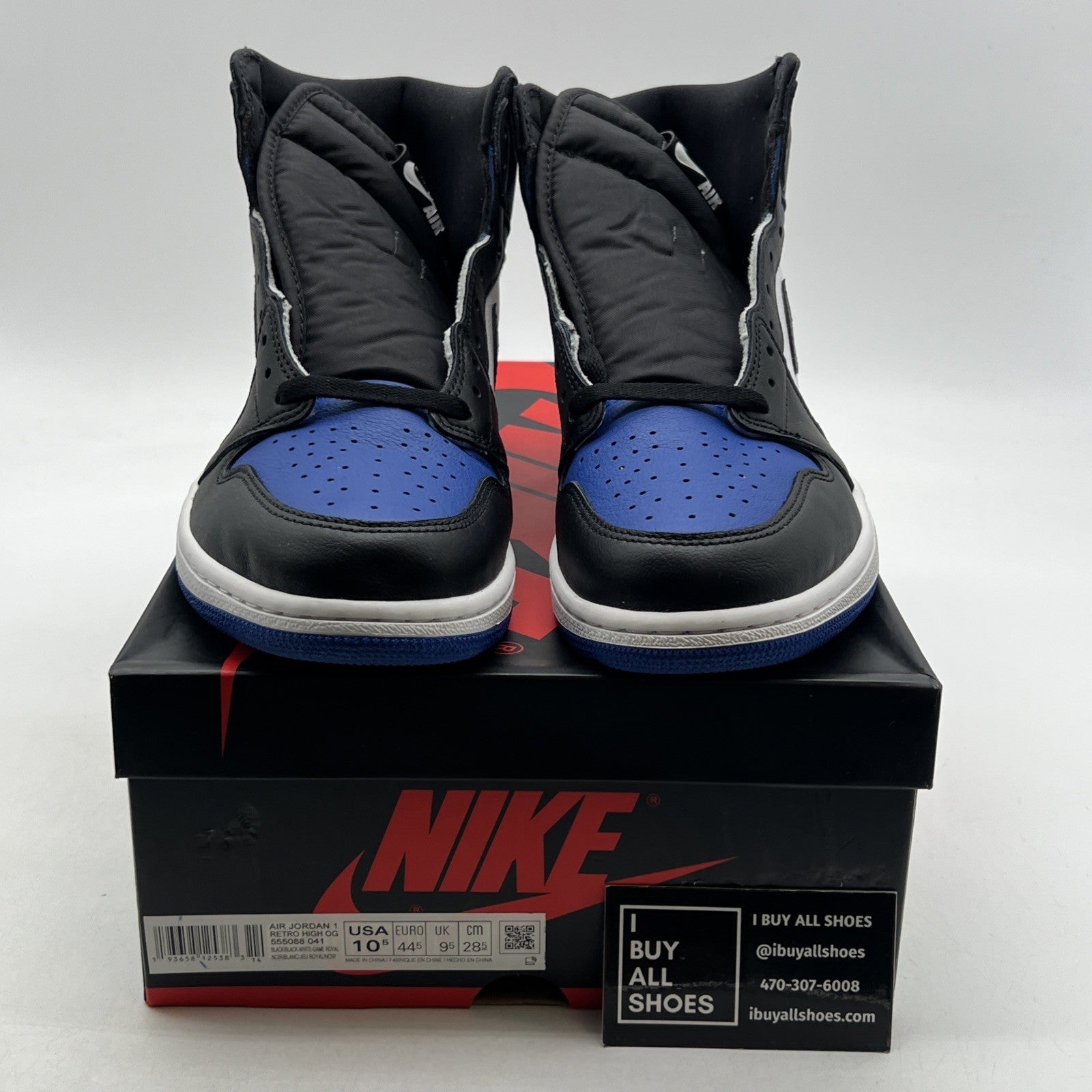 Size 10.5 - Air Jordan 1 Retro OG High Royal Toe (555088-041)