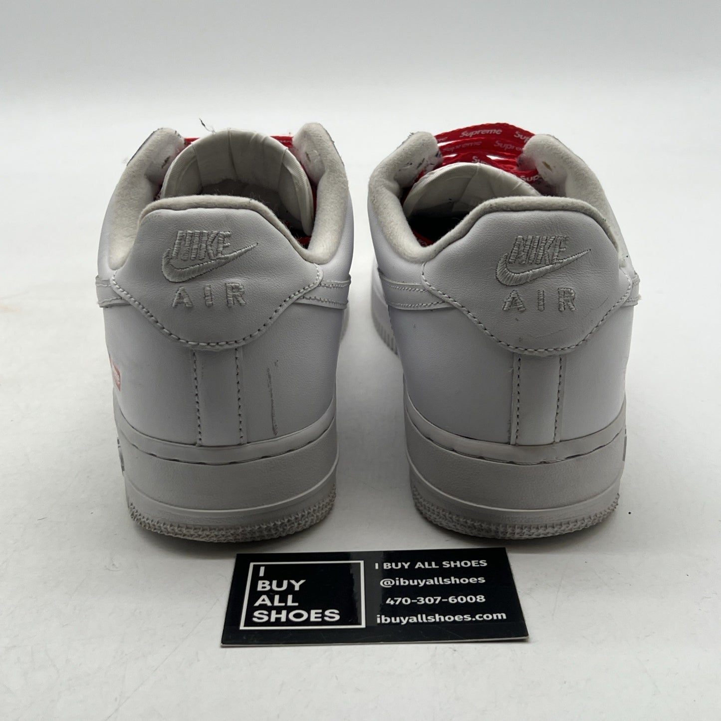 Size 8 - Nike Air Force 1 x Supreme Low Box Logo - White (CU9225-100)