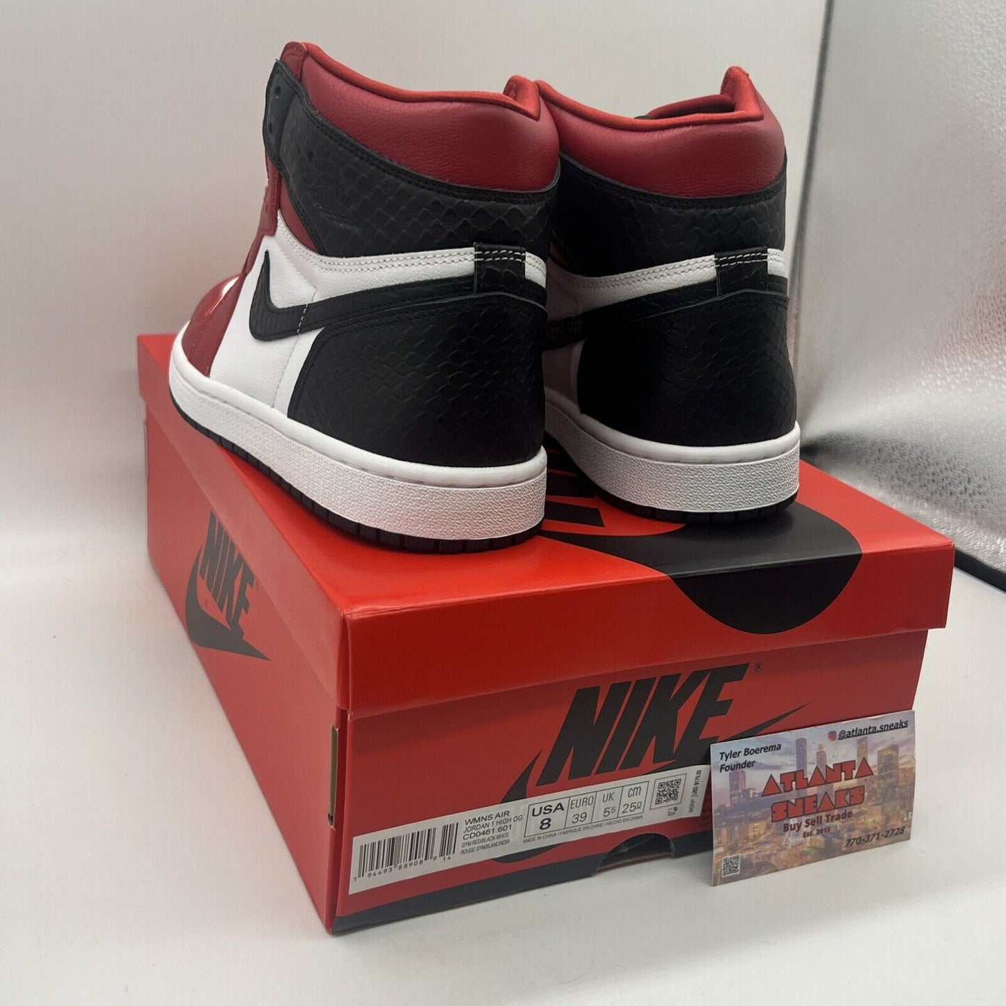 Size 8 - Air Jordan 1 Retro OG Satin Red W Brand New Og All Black White Red DS