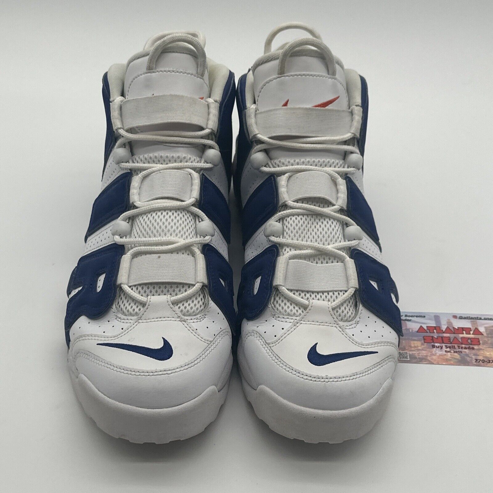 Size 13 - Nike Air More Uptempo Knicks 2017 White Blue Orange Rare Suede Leather