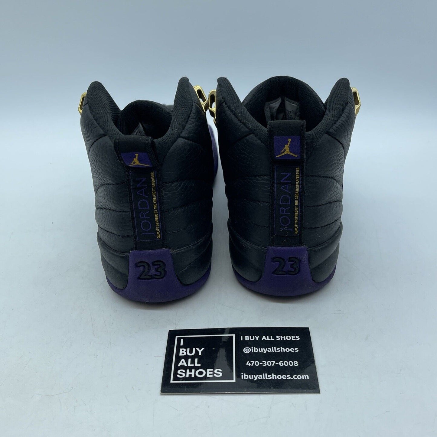 Size 4.5Y - Jordan 12 Retro Mid Field Purple Black Gold Leather (153265-057)