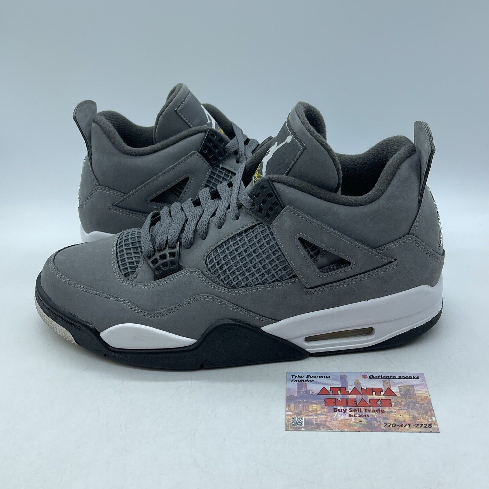 Size 10.5 - Jordan 4 Retro Low Cool Grey Black Silver White Suede (308497-007)